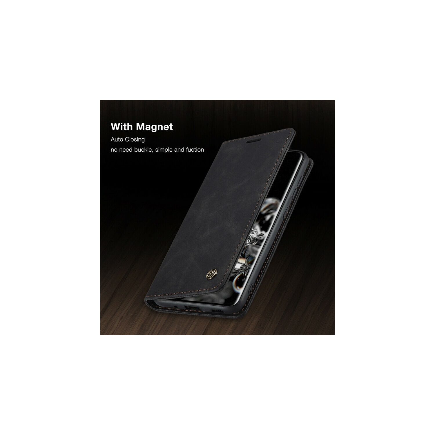 CaseMe Wallet Case Anti-Fall Retro Handmade Leather Magnetic Case Card Slot for Samsung Galaxy S23 - Free Shipping