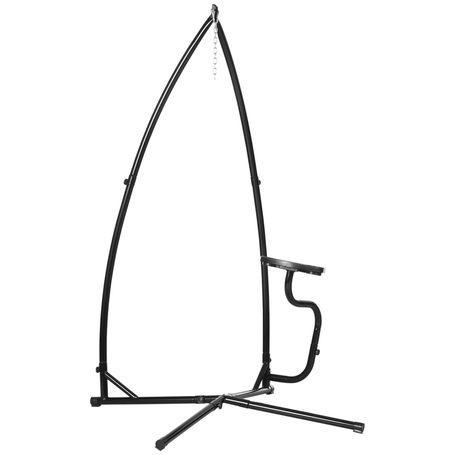 Outsunny Support de chaise hamac uniquement, support en C en métal pour chaise hamac suspendue avec plateau pour intérieur, extérieur, porche,