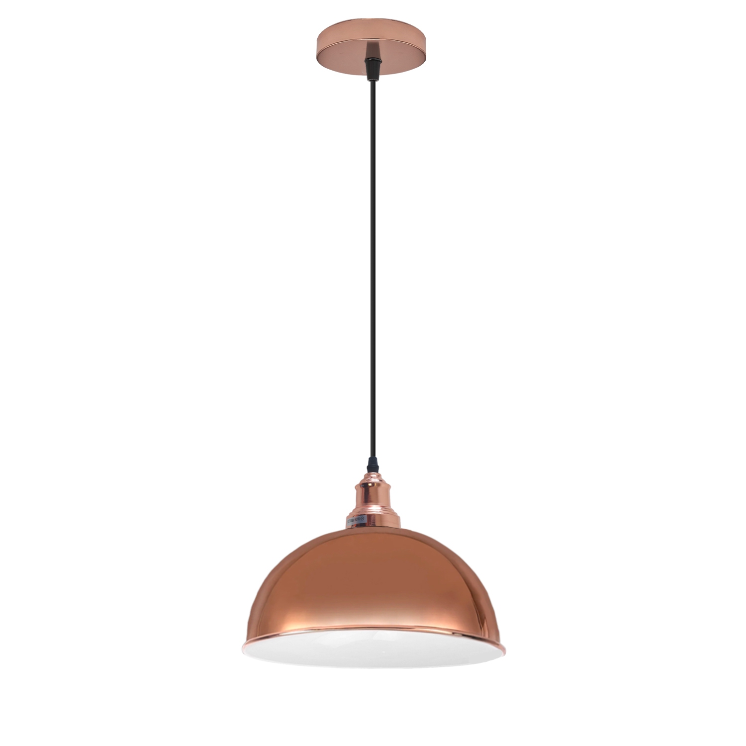 Relicelectrical Vintage Industrial Rose Gold Dome Pendant Light - E26 Base Hanging Ceiling Fixture