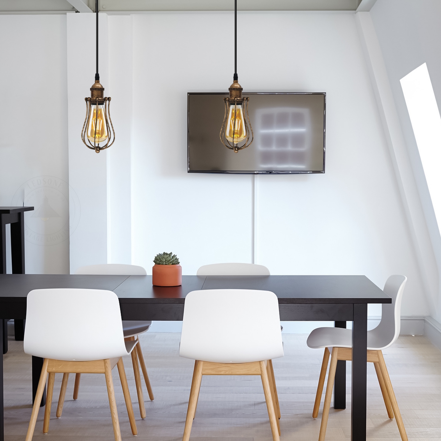 Relicelectrical Vintage Industrial Brushed Copper Pendant Light Cage