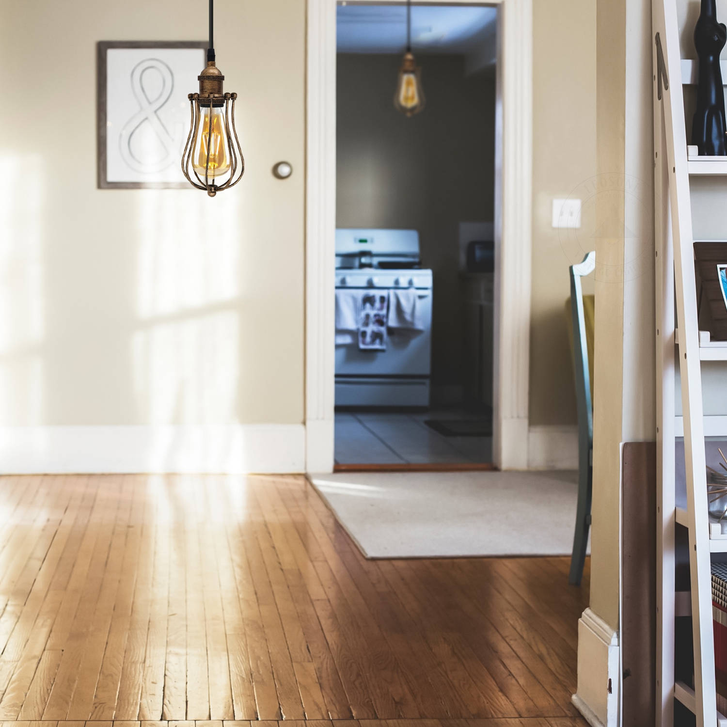 Relicelectrical Vintage Industrial Brushed Copper Pendant Light Cage