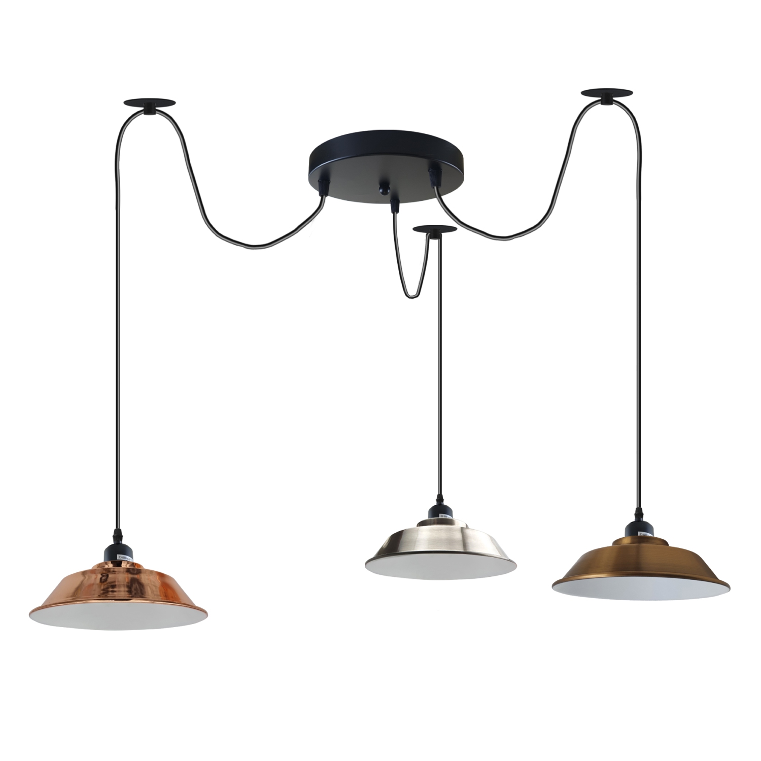 Suspension de style araignée de style araignée avec 3 lampes multicolores suspendues de RelicElectrical pour le bardeau et le bar de cuisine