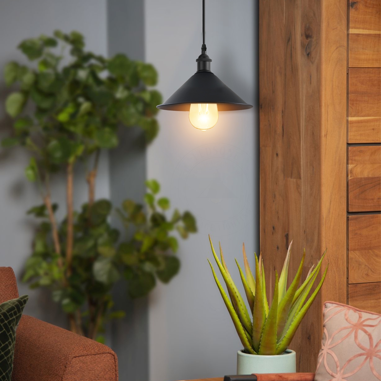 Relicelectrical Vintage Black Ceiling Pendant Hanging Light