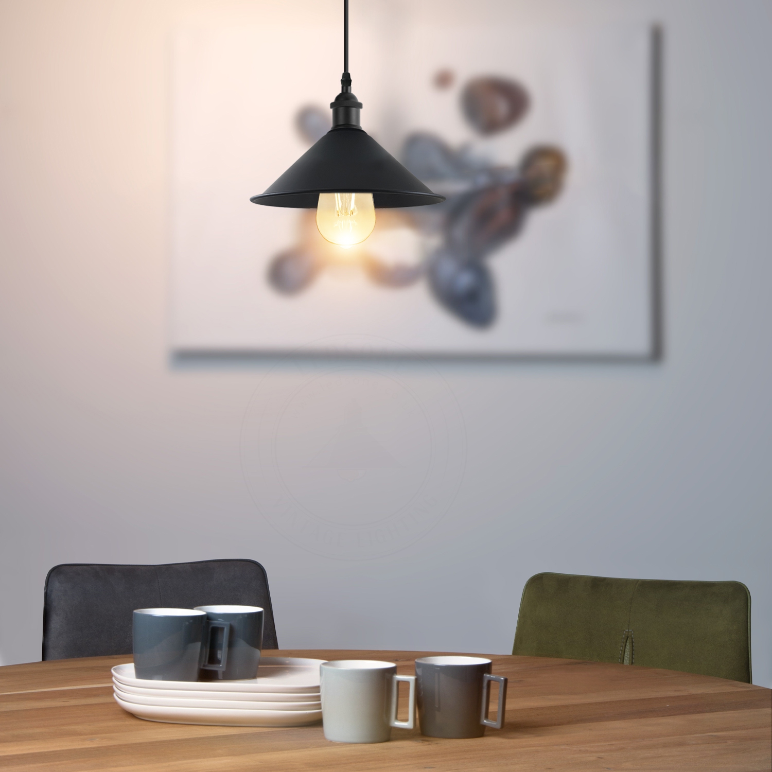 Relicelectrical Vintage Black Ceiling Pendant Hanging Light