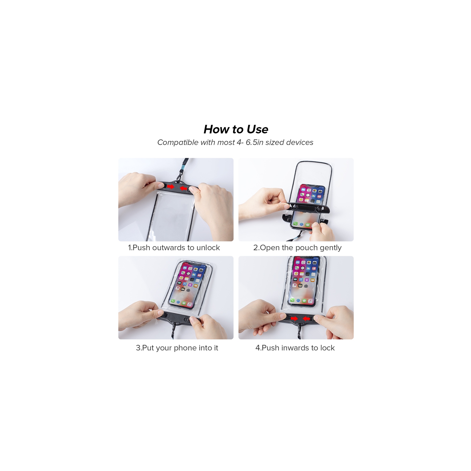 pochettes étanches universelles pour téléphone portable - Pour iPhone, Samsung, Google - Vert