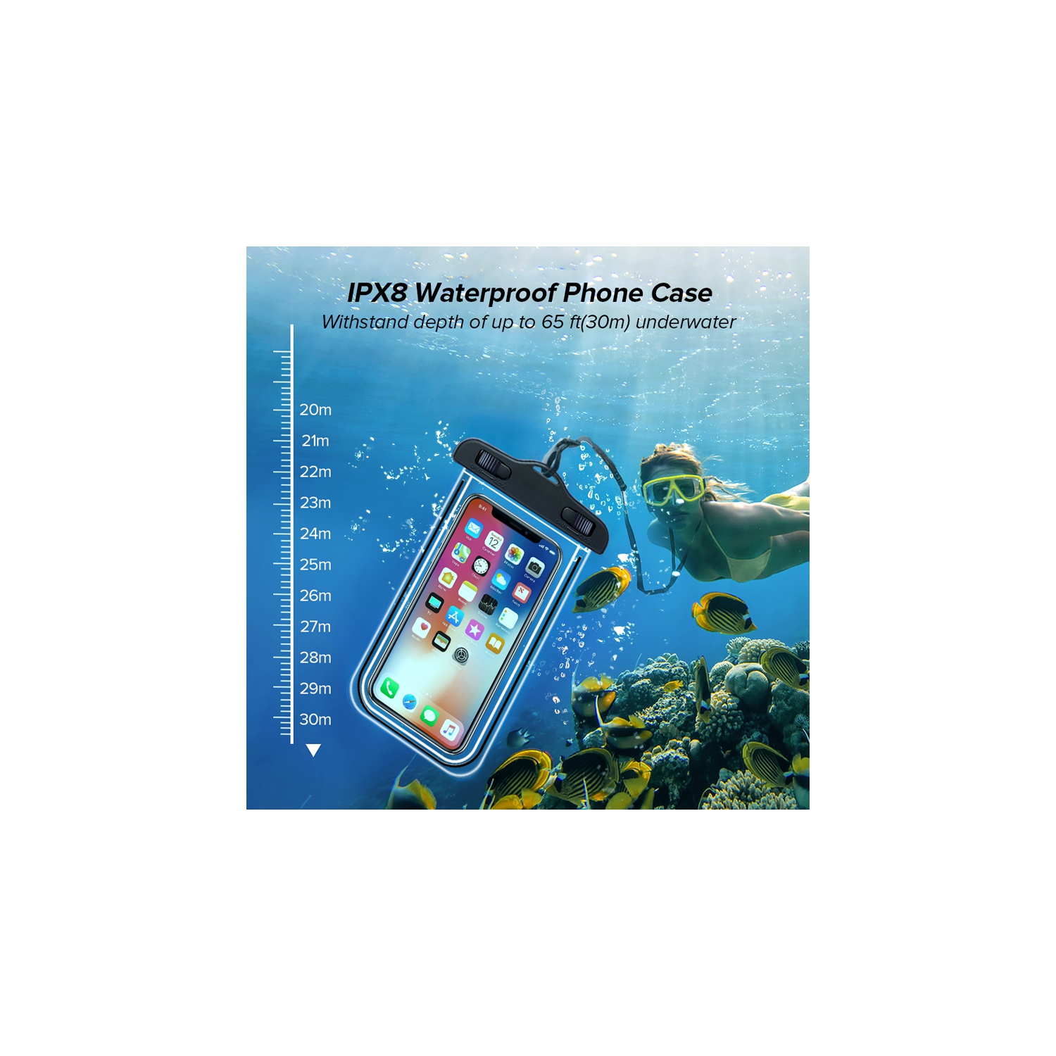 Waterproof Phone Pouch Universal Waterproof Case Dry Bag for iPhone Samsung Google Underwater Phone Protector - Black (FREE SHIPPING)