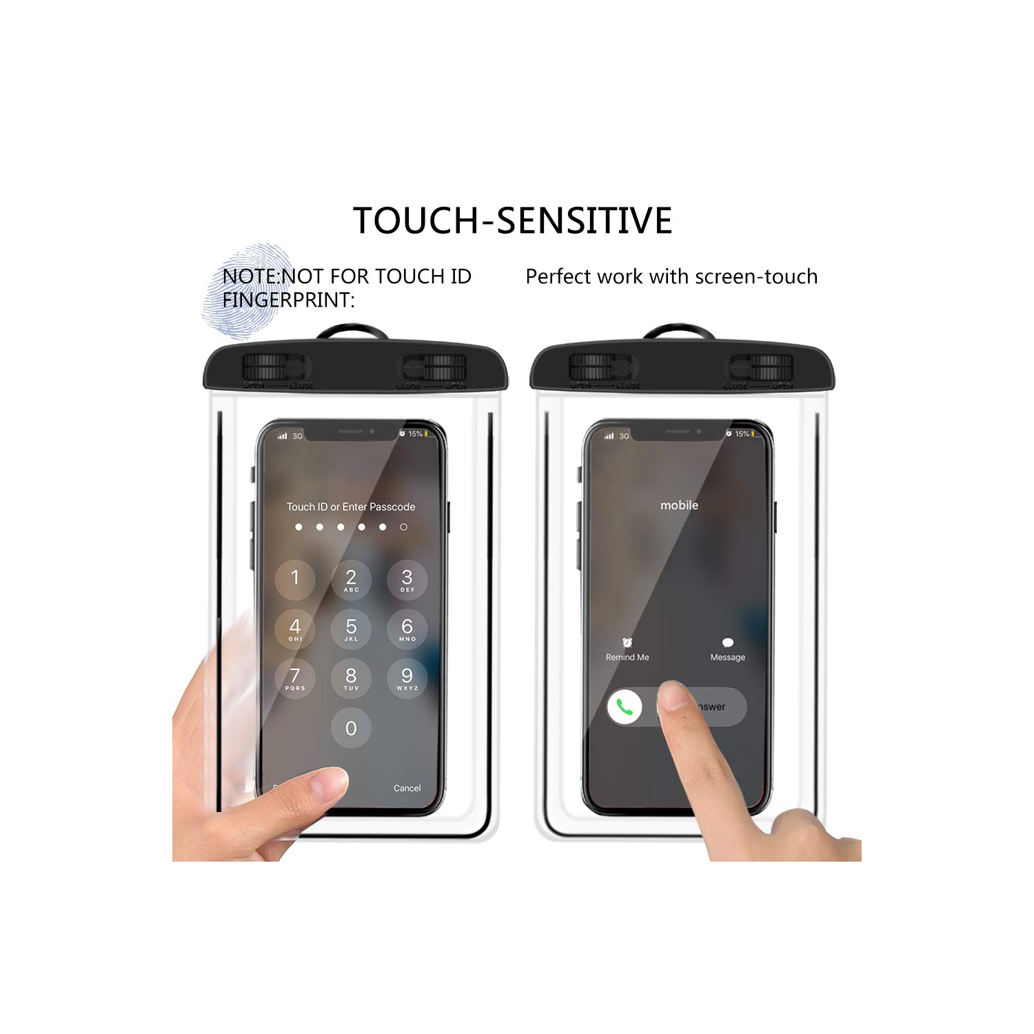 Waterproof Phone Pouch Universal Waterproof Case Dry Bag for iPhone Samsung Google Underwater Phone Protector - Pink