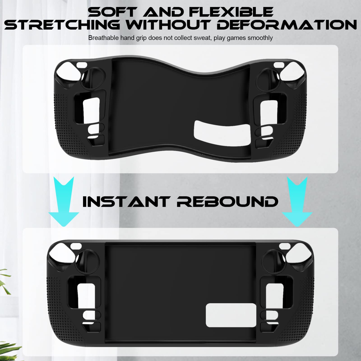 Protective Case Compatible for Valve Steam Deck, Full Protection Silicone Cover with Anti-Slip Particles, Comfort Shockproof Protector Grip Shell for