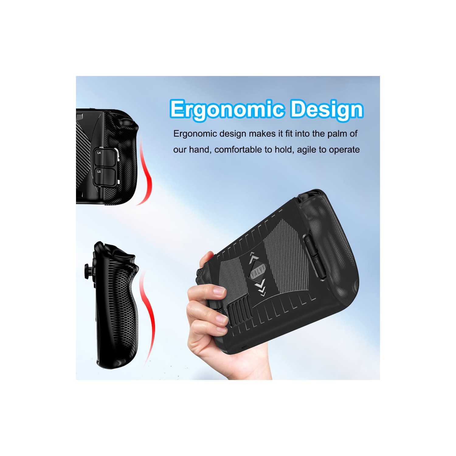 Upgraded New 2022 Protective Case for Steam Deck, TPU Soft Durable Shockproof Non-Slip Anti-Collision Protector for Steam Deck Cover Accessories