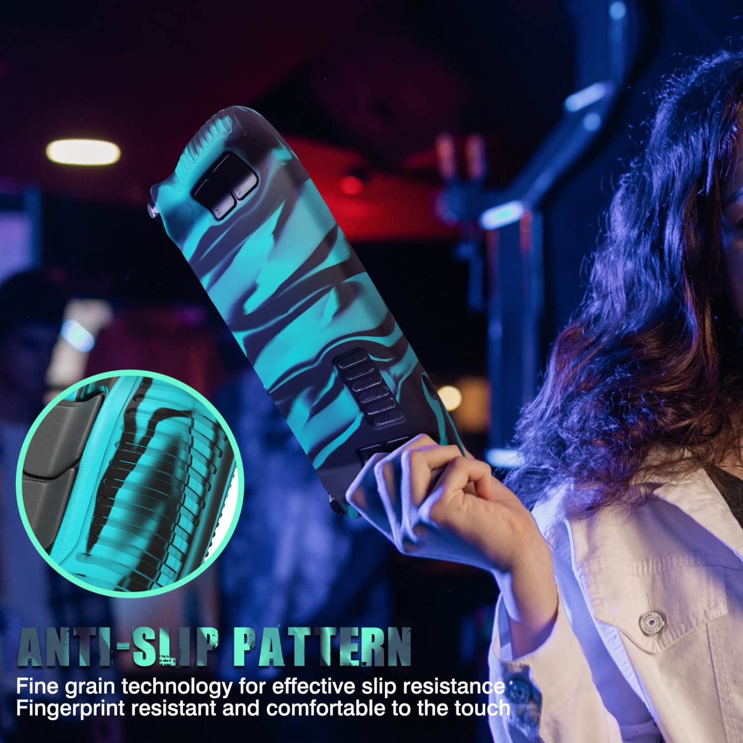 Stripe Steam Deck Protective Case Silicone Soft Shell Shockproof Cover Full Protection Non-Slip Scratch Resistant Skin - Blue and Black