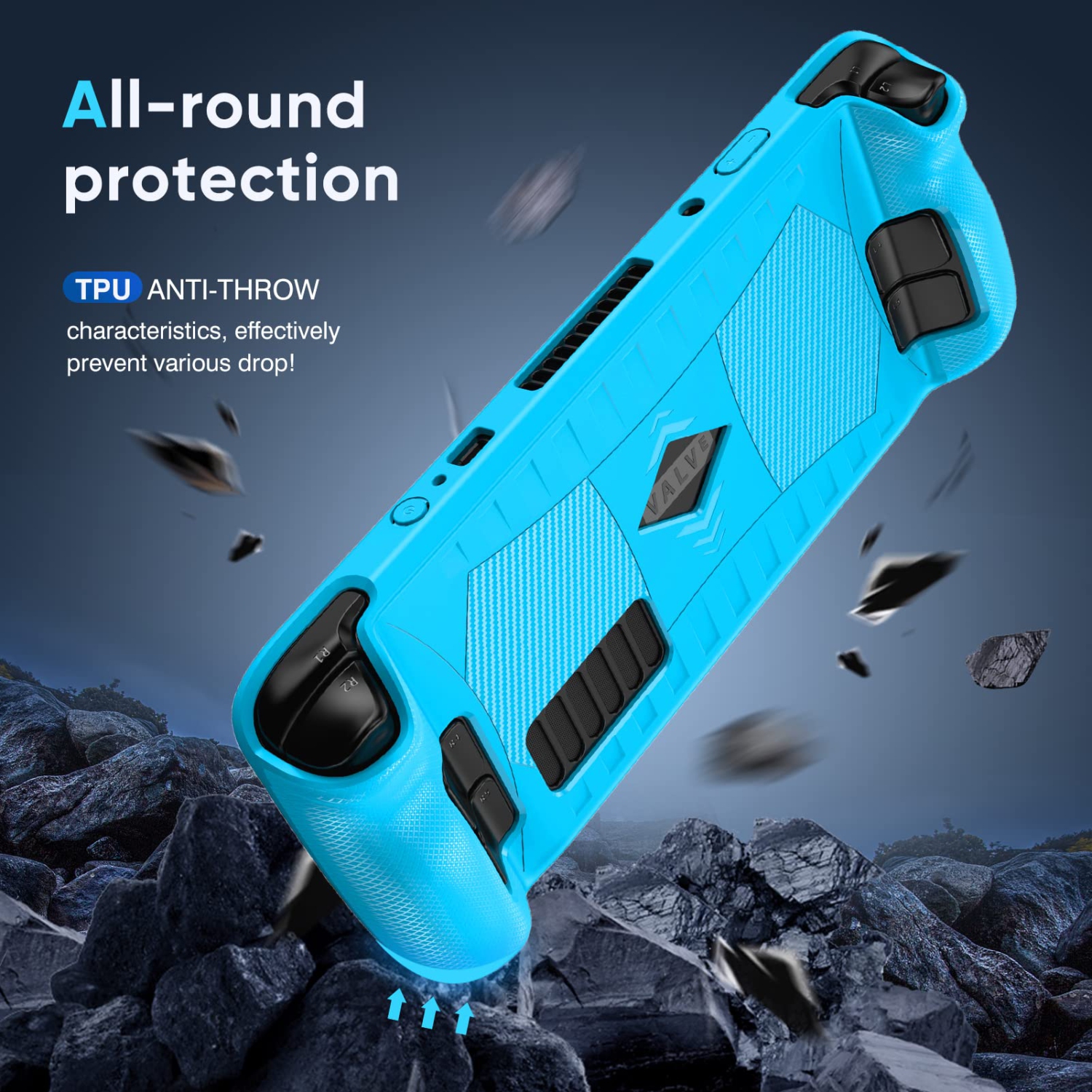 Steam Deck Case Stream Deck Case with Anti-Slip Particles, Compatible with Steam Deck Cover, Anti-Skid Anti-Collision Anti-Scratch Anti-Scratch