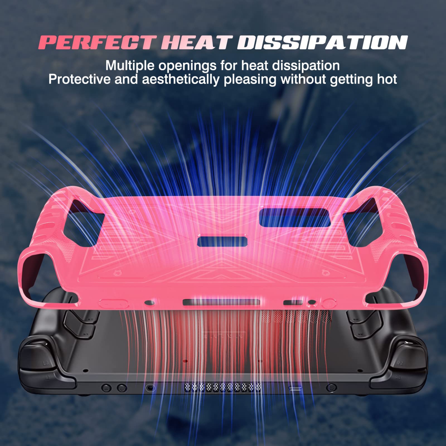 X Texture Steam Deck Protective Case Soft TPU Cover Shock-Absorption Anti-Scratch Shell Cool Durable Skin Ergonomics Non-Slip Grip - X Frosted Rose