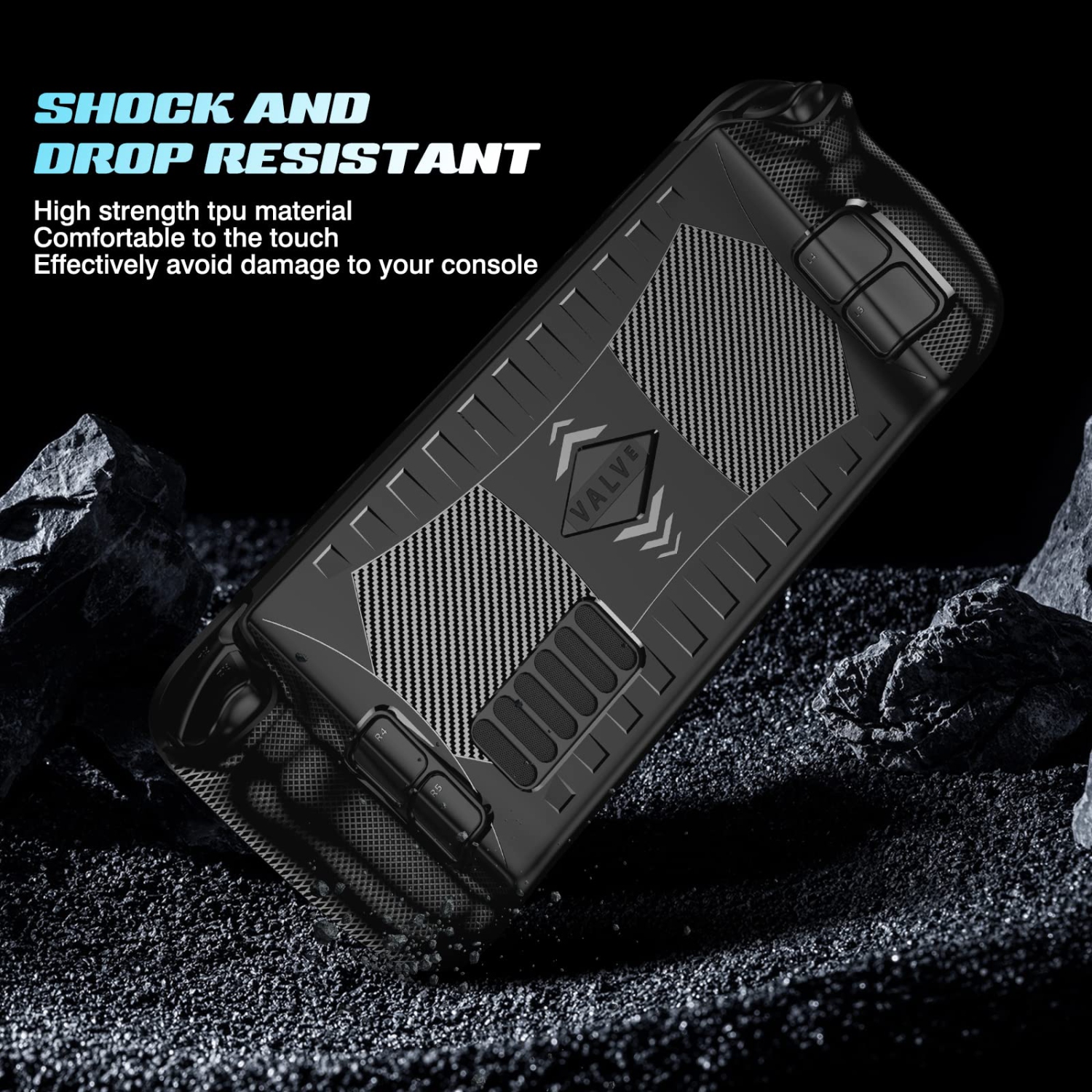 Steam Deck TPU Protective Case Shockproof Shell Soft Non-Slip Cover Durable Full Protection Scratch Resistant Anti Fingerprint Skin with Ergonomics