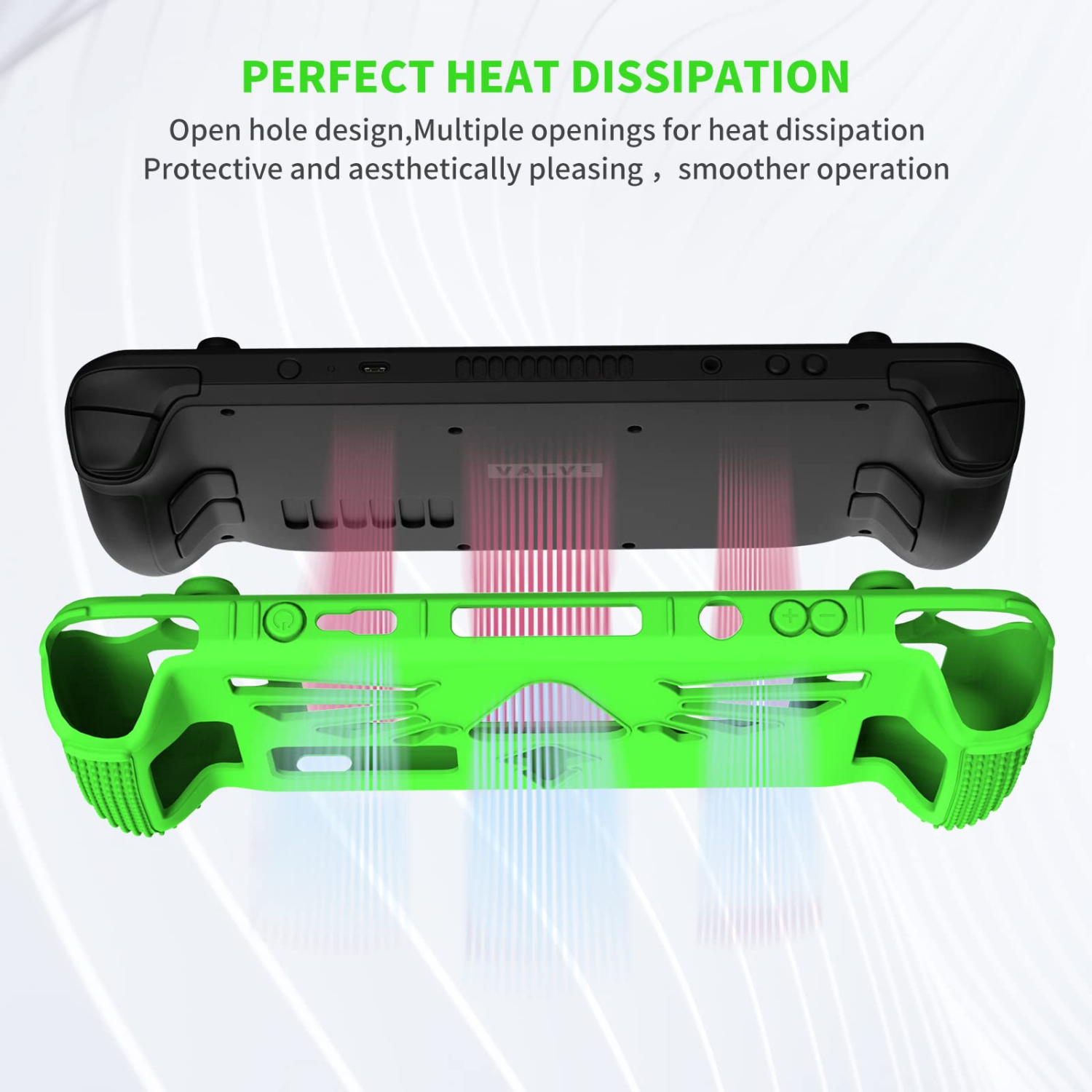 Protective Case for Steam Deck, Thickened Silicone Cover with 4 Rocker Caps, Features Thick Silicone Full Protection, Shock Absorption and Scratch