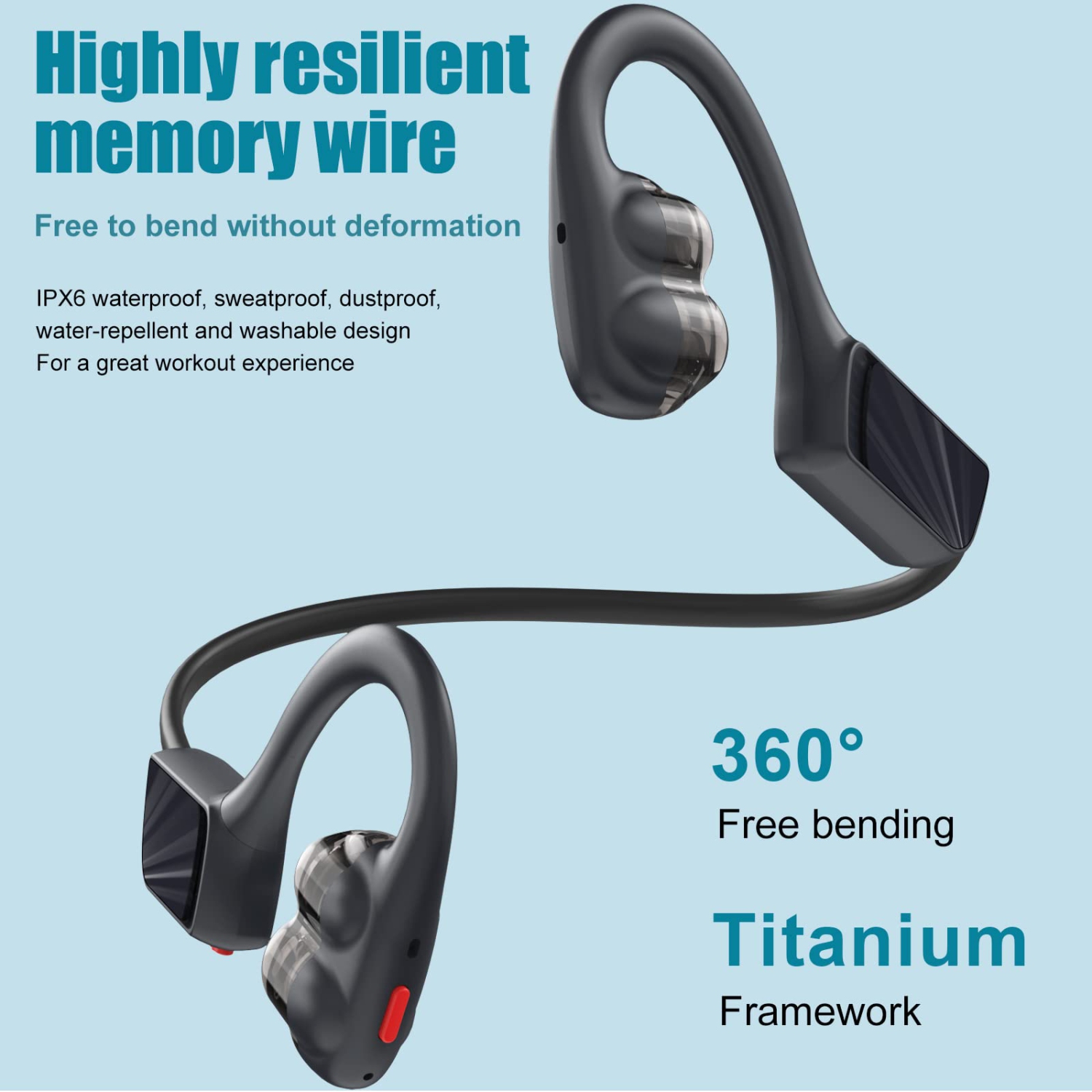 Air Conduction Headphones, Open Ear Wireless Bluetooth 5.3