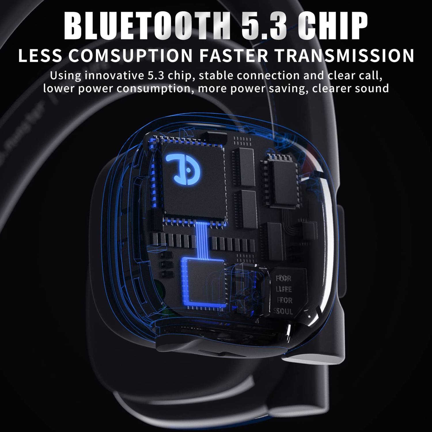 2023 New Wireless Bone Conduction Headphones Bluetooth 5.3 Open-Ear Earphones Wireless Sports Headset Waterproof Earbuds with Mic Phone Call Music