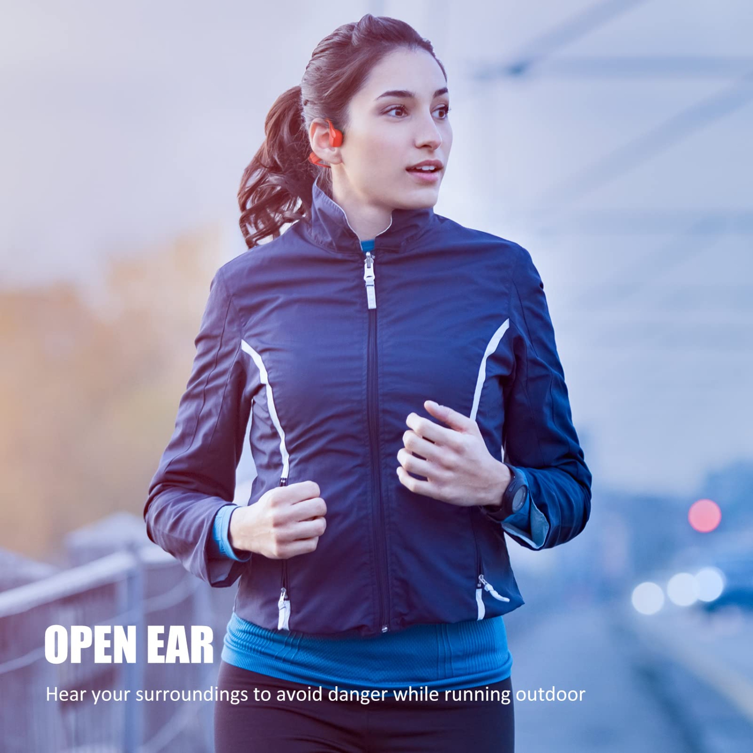 Écouteurs Bluetooth à conduction osseuse, sans fil avec microphones, résistant à la sueur légère titane, répondre à un appel casque de sport pour la