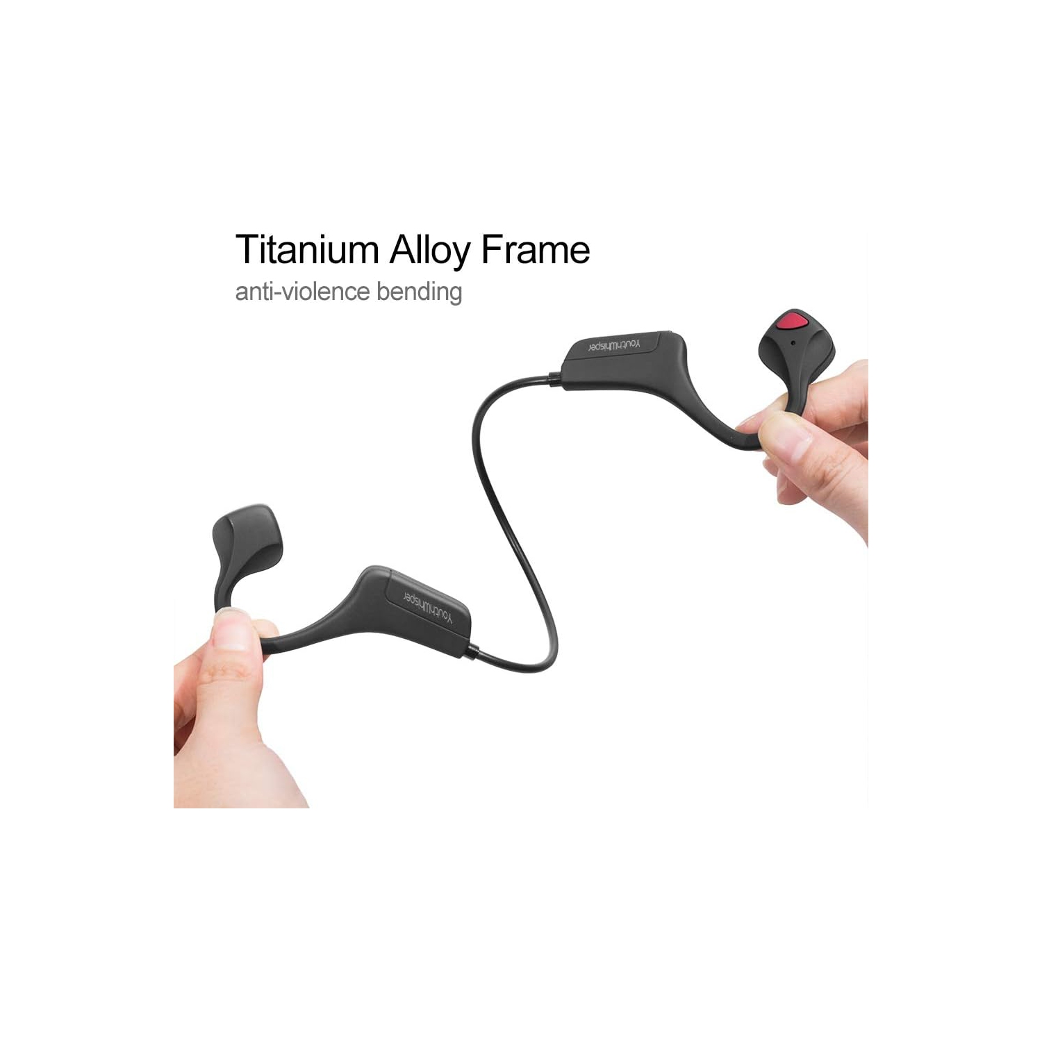 Écouteurs sans fil Bluetooth 5,2 à conduction osseuse, micro intégré, casque sport IP54 résistant à la sueur pour la course et le vélo - Noir