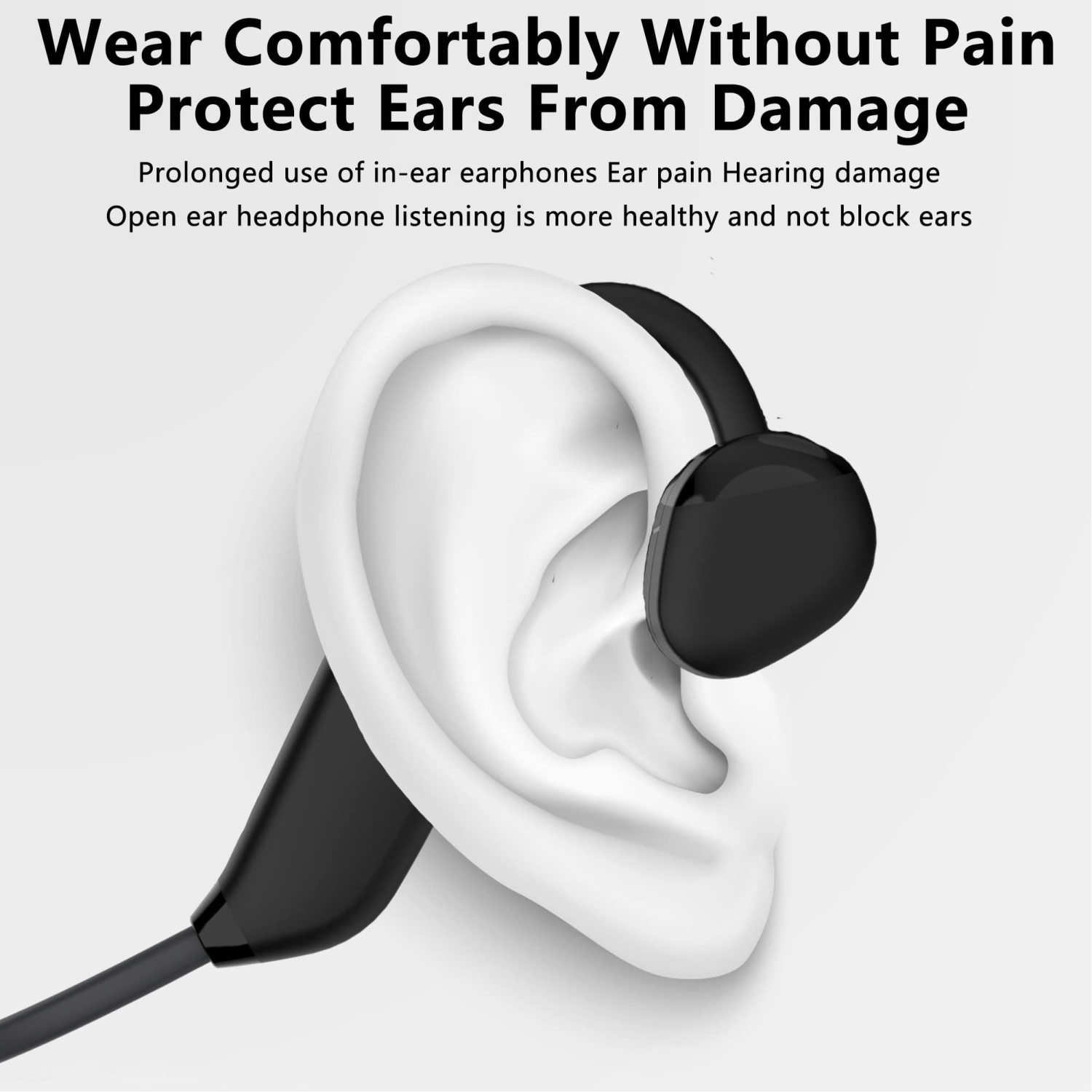Open Ear Air Conduction Headphones, Wireless Earphones Bluetooth 5.3 Headset, Up to 10+ Hours Playtime Sports Headphones for