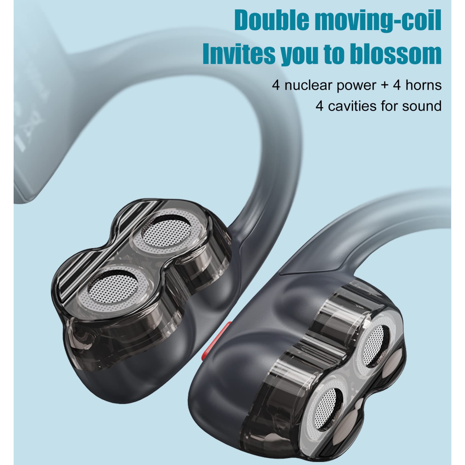 Air Conduction Headphones, Open Ear Wireless Bluetooth 5.3 Earphones with Mic, IPX6 Waterproof Sweatproof Lightweight Sports Headset for Running,