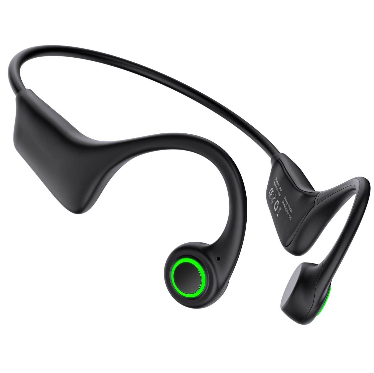 Bone Conduction Headphones, Running Headphones Open Ear Headphones with Cool Smart Breathing Light, IPX7 Waterproof Sweatproof Workout Headphones Built-in Mic for Sport, Running