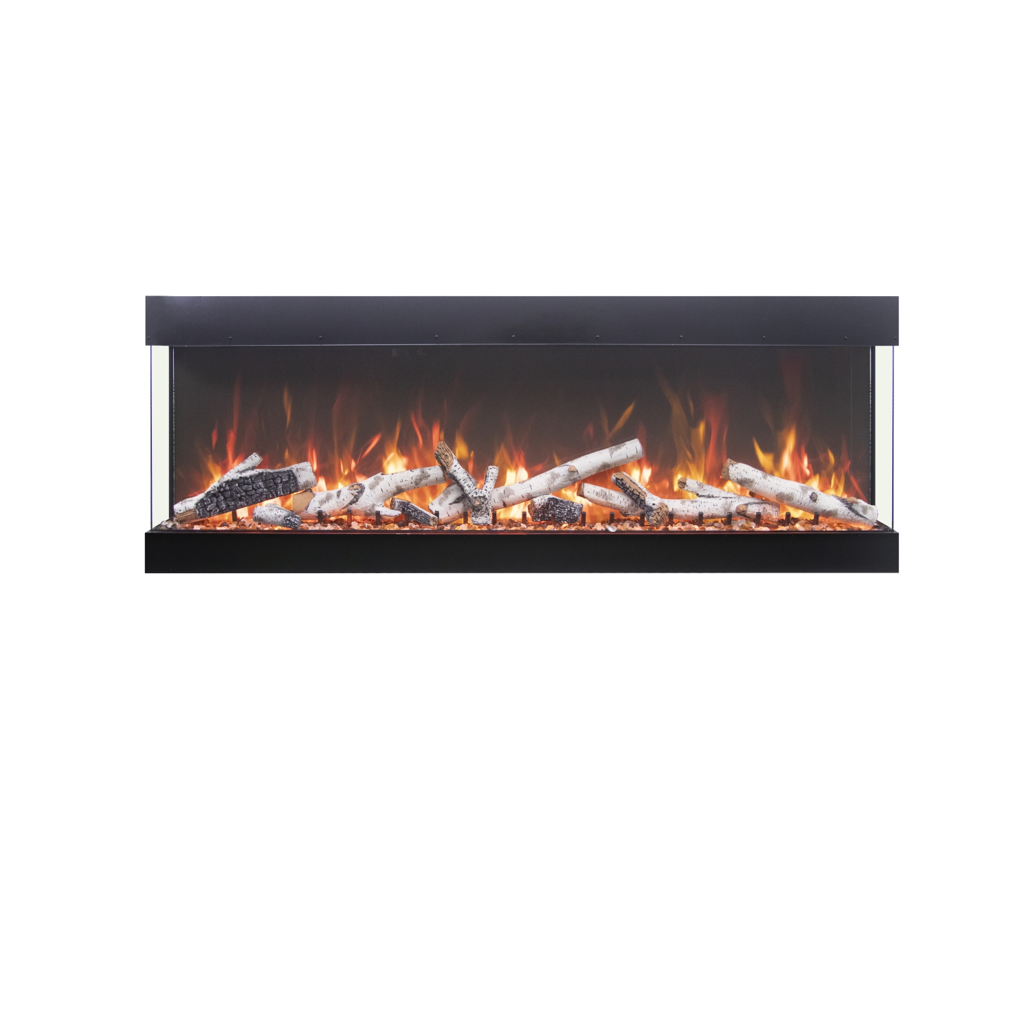 Le foyer électrique de 45 po Bespoke de TruView est offert avec 3 verre à foyer et le choix d'un ensemble multimédia de conception.