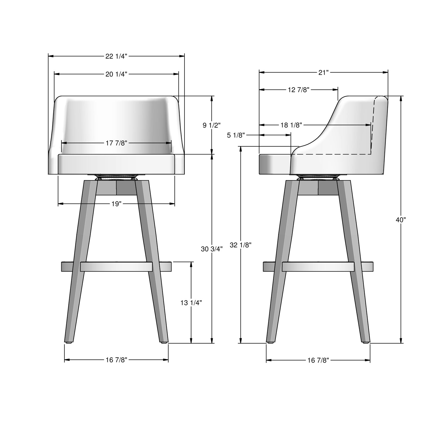 Nolan Traditional Bar Height Barstool - Cream/Brown