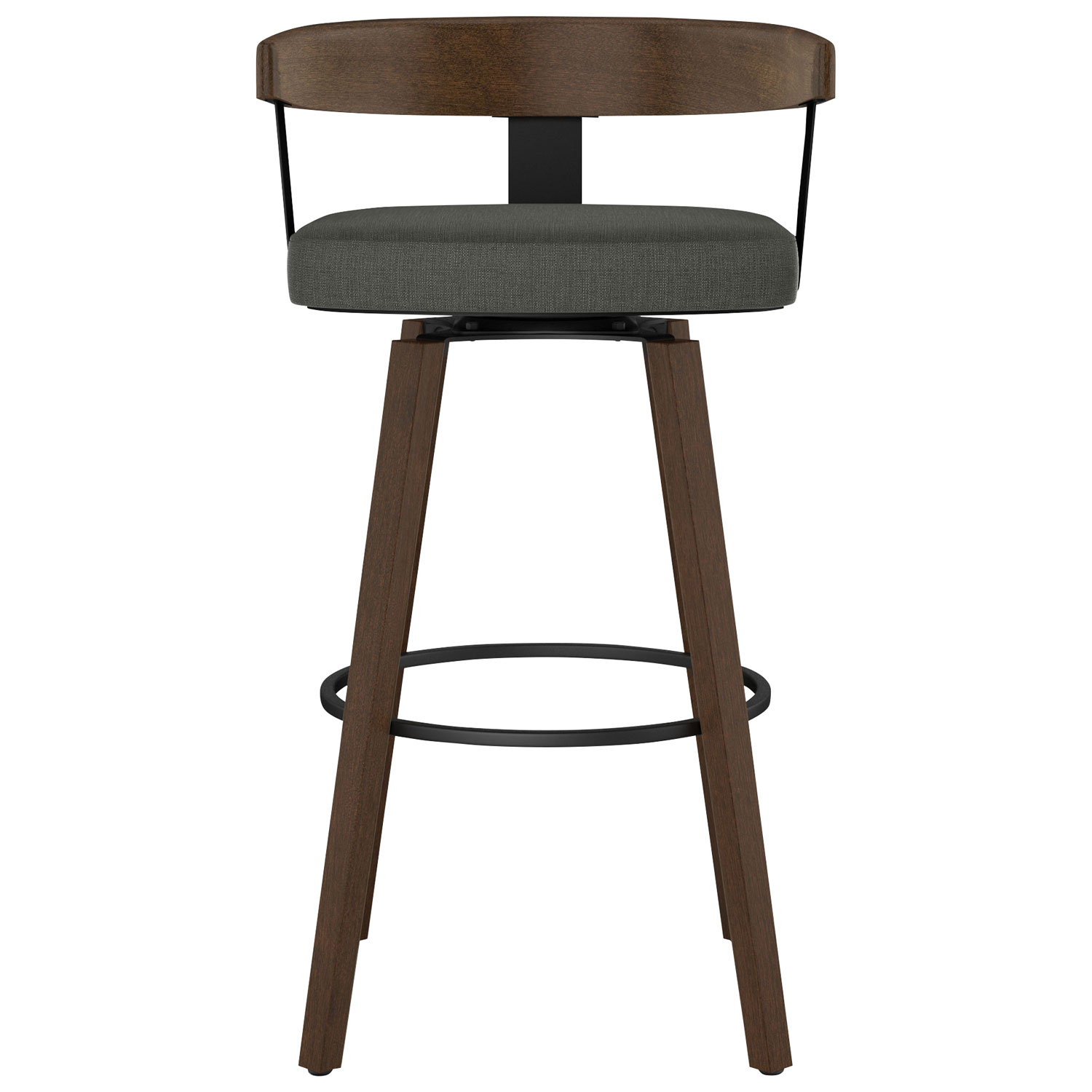 Cohen Contemporary Counter Height Barstool - Charcoal Grey/Brown