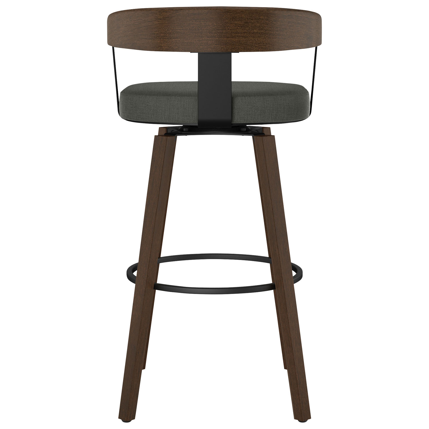 Cohen Contemporary Counter Height Barstool - Charcoal Grey/Brown
