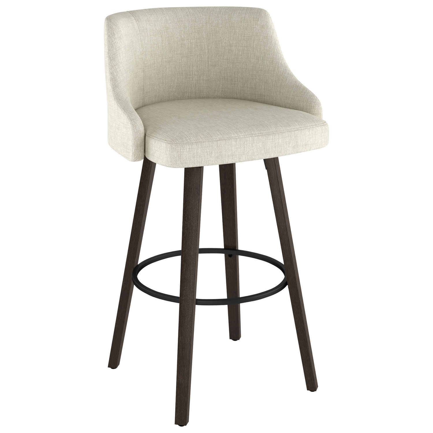 Ramon Traditional Counter Height Barstool - Beige/Dark Grey Brown