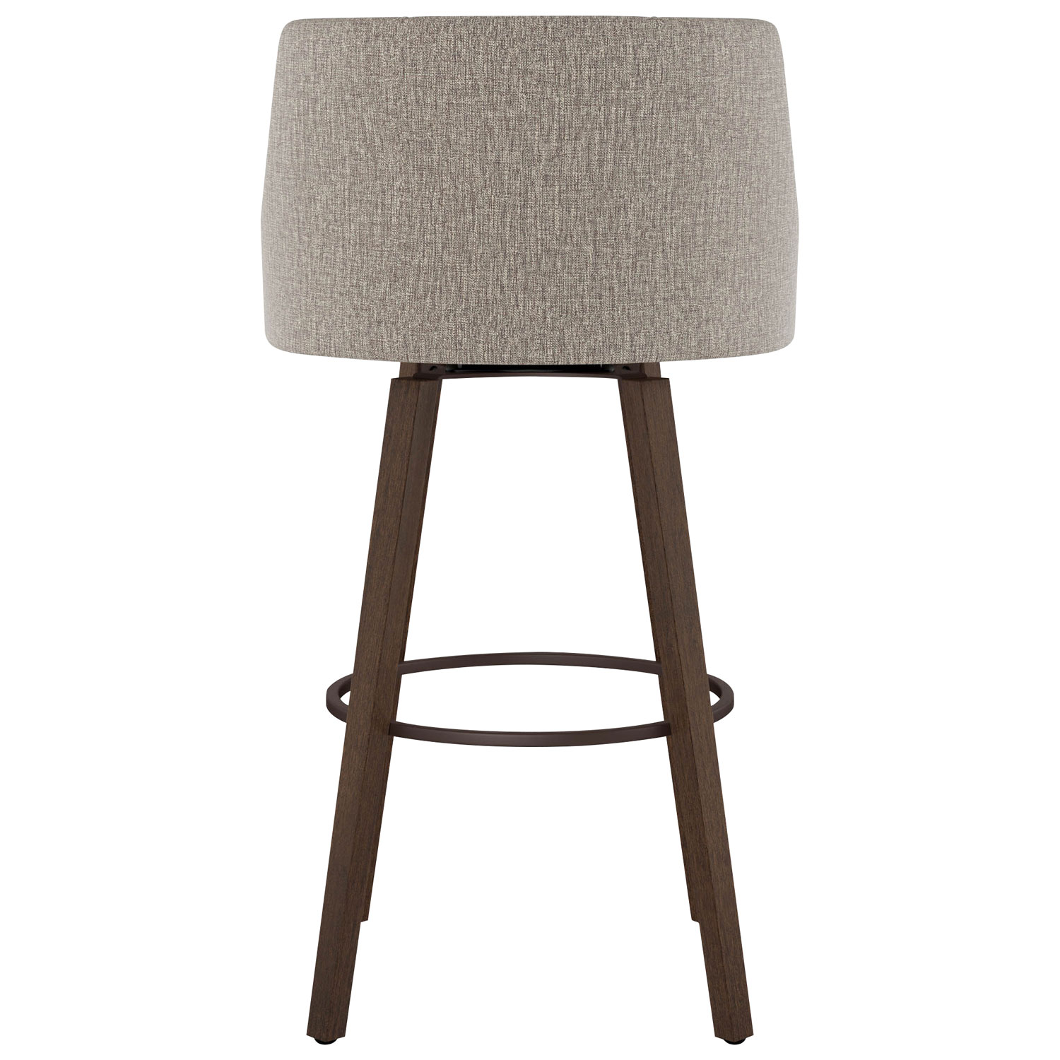 Tabouret de bar traditionnel à hauteur de comptoir Ramon - Brun-beige tissé/Brun