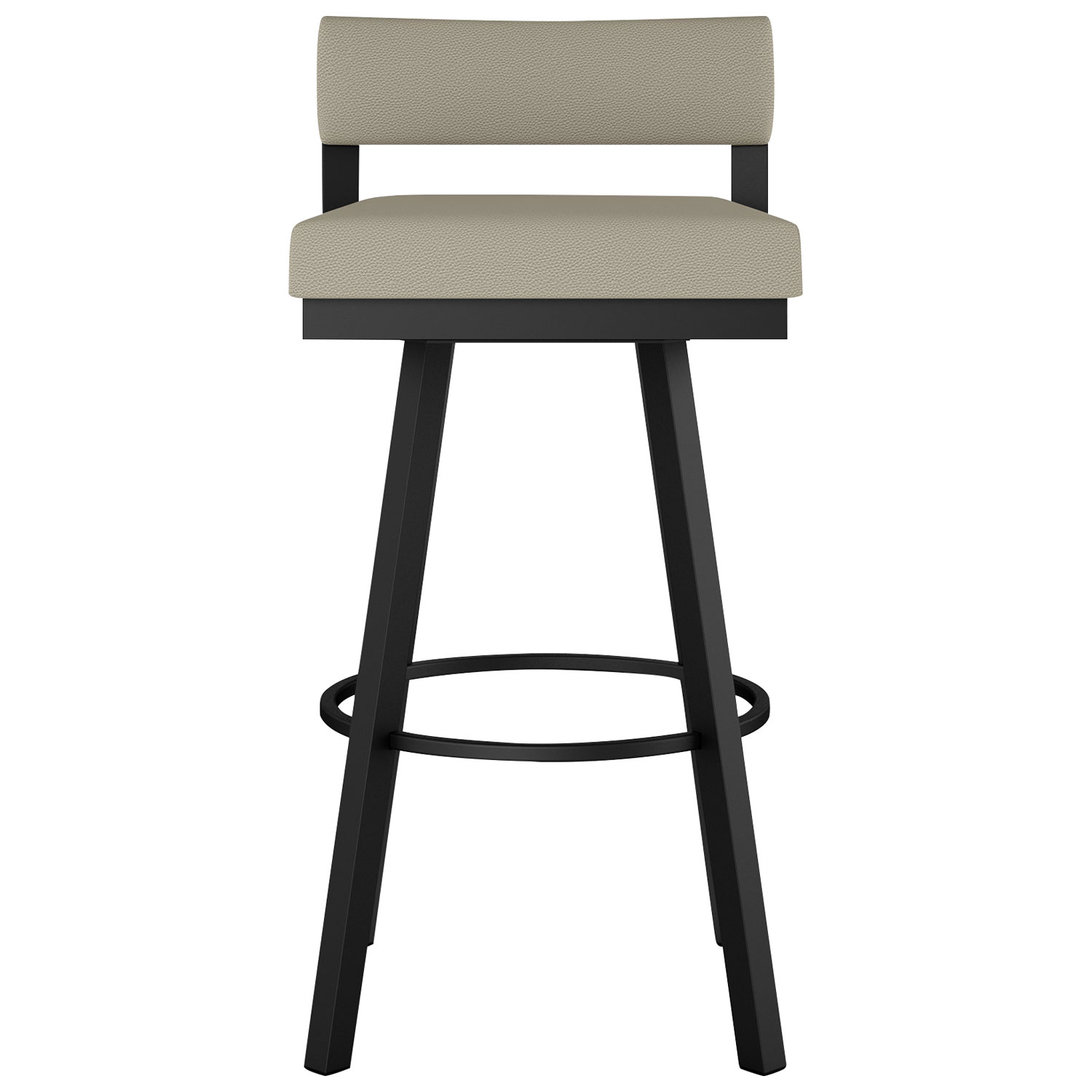Travis Contemporary Bar Height Barstool - Greige/Black