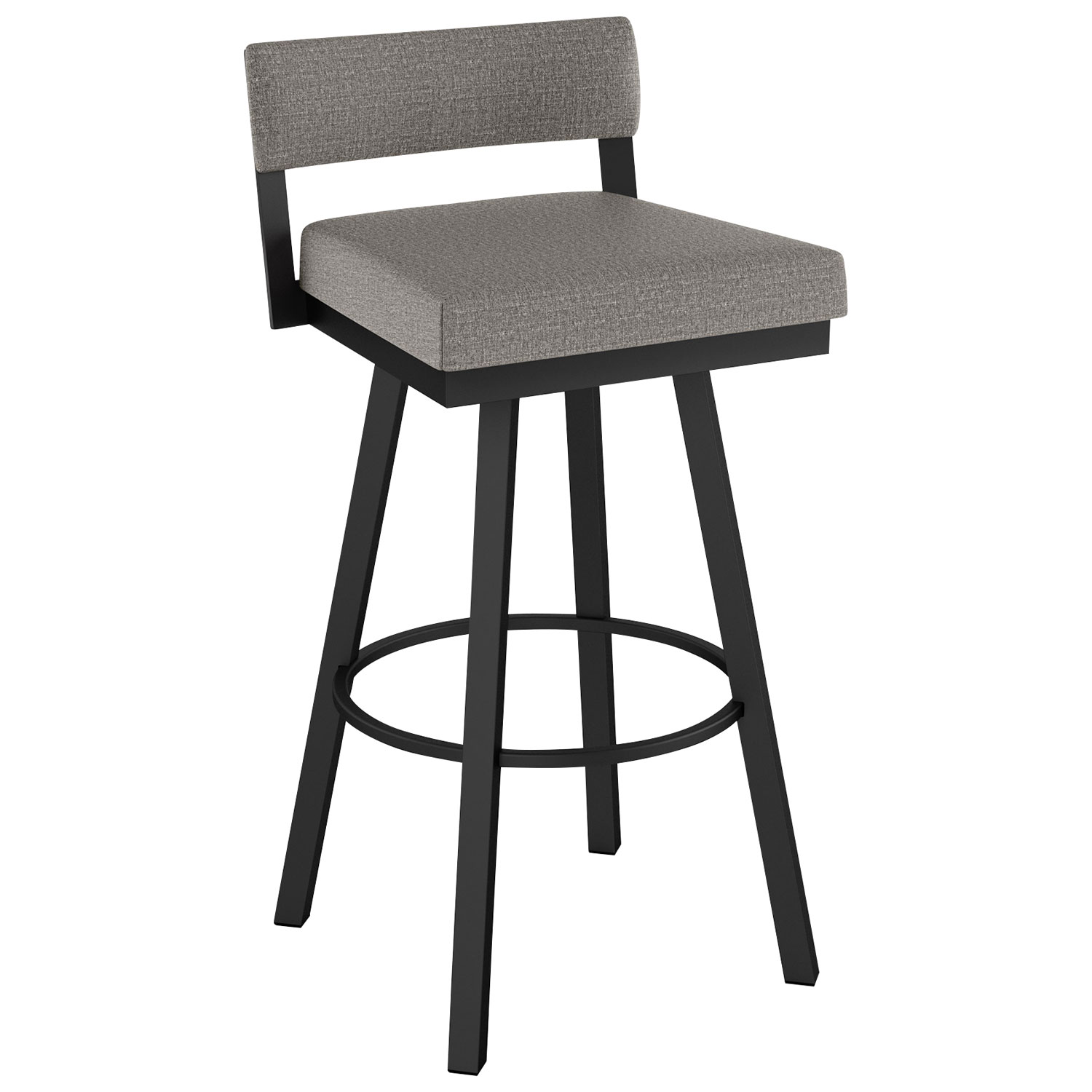 Travis Contemporary Bar Height Barstool - Silver Grey/Black