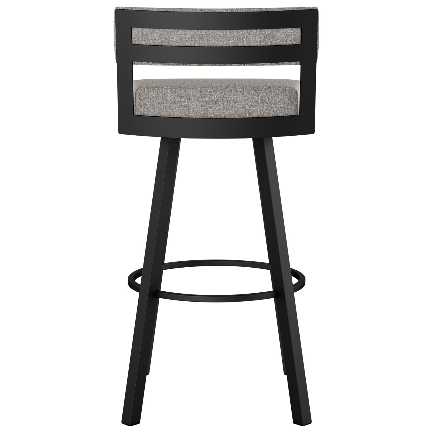 Travis Contemporary Bar Height Barstool - Silver Grey/Black