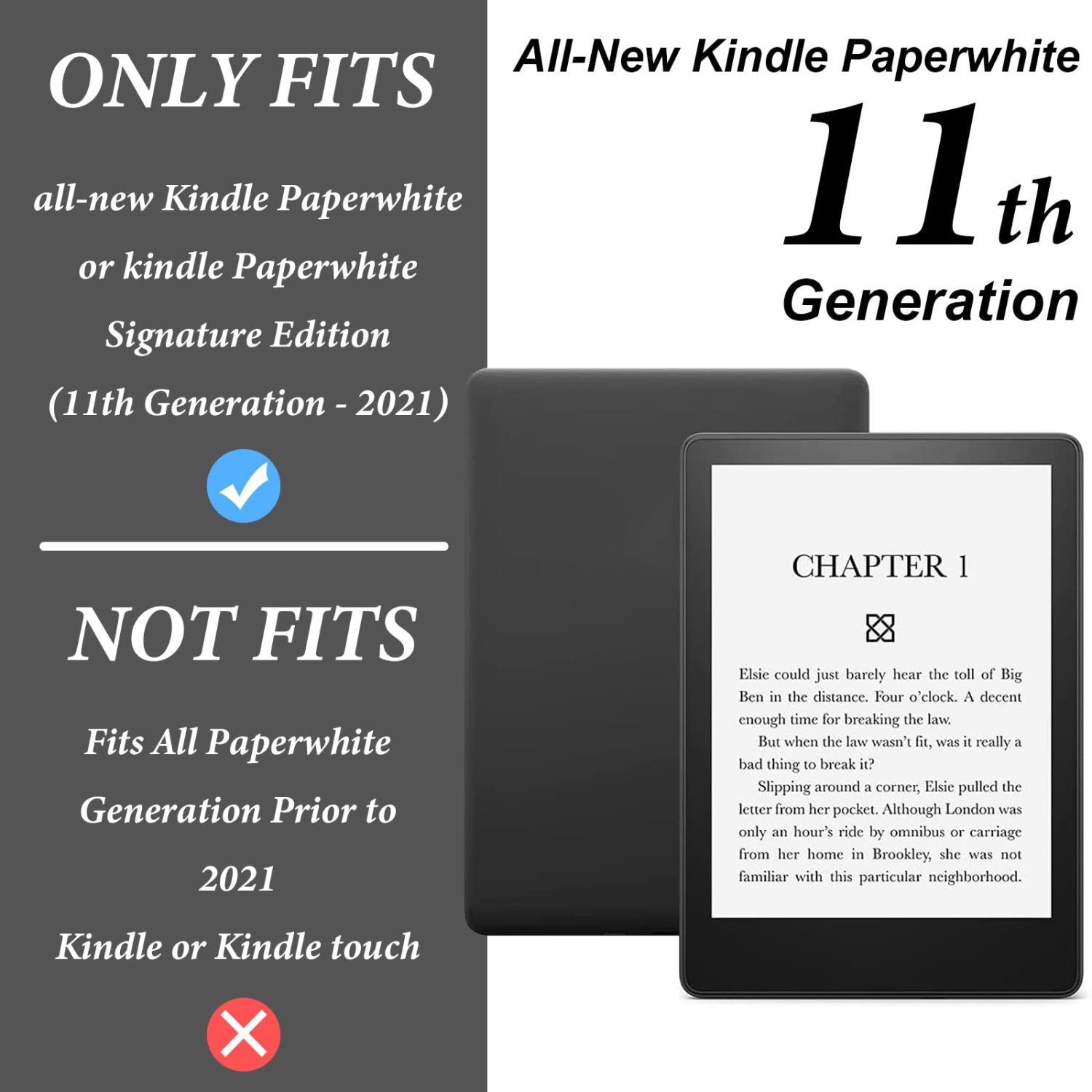 Case for 6.8” Kindle Paperwhite 11th Generation 2021- Premium Lightweight Book Cover with Auto Wake/Sleep for Amazon Kindle Paperwhite 2021 Signature