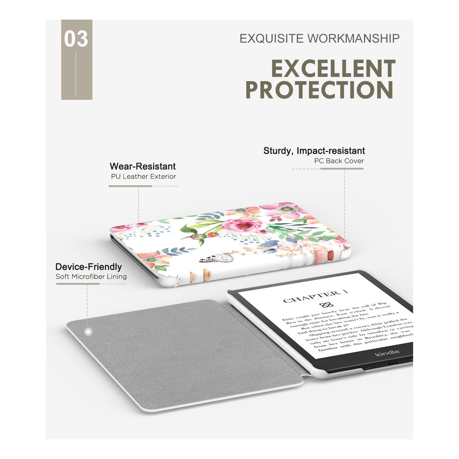 Case for 6.8" Kindle Paperwhite and Kindle Paperwhite Signature Edition, Light Shell Cover with Auto Wake/Sleep for Kindle Paperwhite 2021 E-Reader,