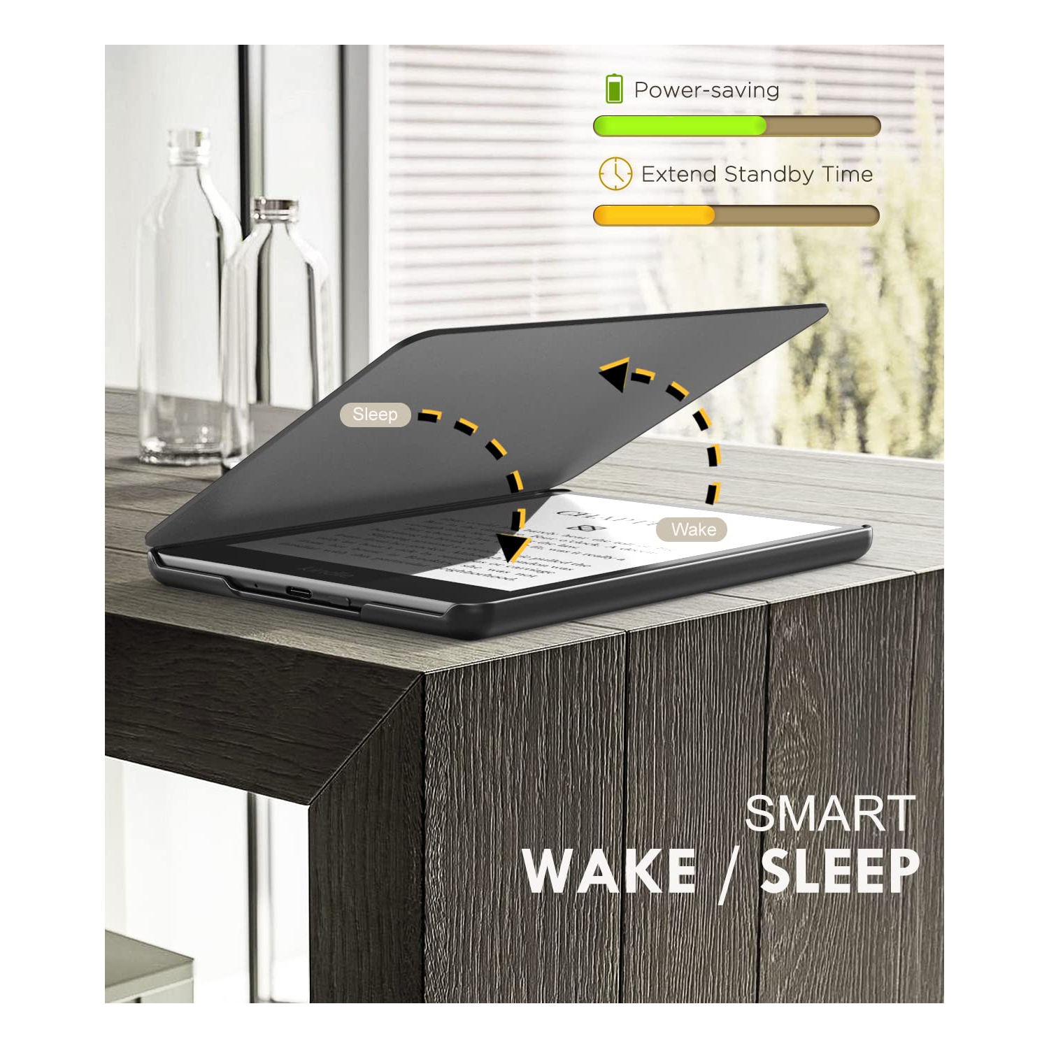 Protective Case for 6.8" Kindle Paperwhite(11th Gen 2021/2022) and Kindle Paperwhite Signature Edition, Light Shell Cover with Auto Wake/Sleep for