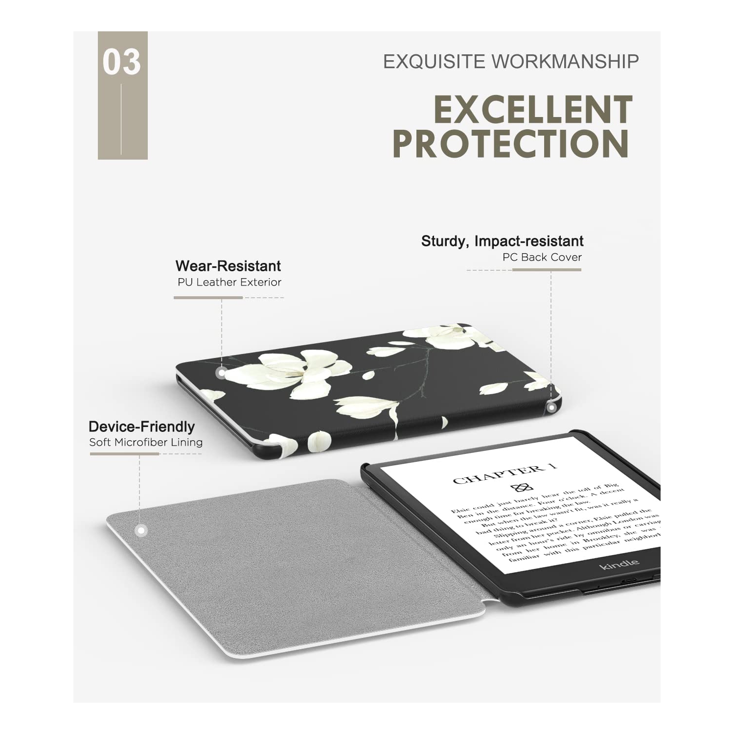 Case for 6.8" Kindle Paperwhite and Kindle Paperwhite Signature Edition, Light Shell Cover with Auto Wake/Sleep for Kindle Paperwhite 2021 E-Reader,