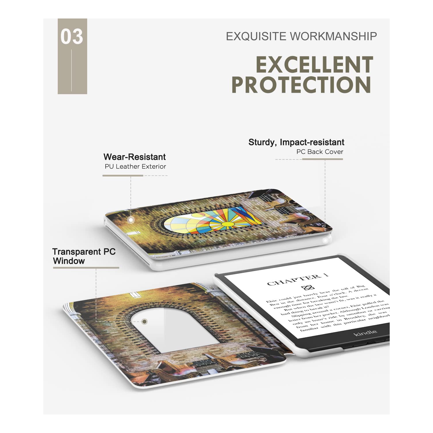 Case for 6.8" Kindle Paperwhite and Kindle Paperwhite Signature Edition, Light Shell Cover with Auto Wake/Sleep for Kindle Paperwhite 2021 E-Reader,