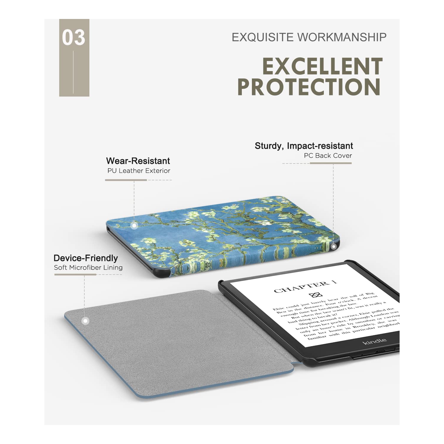 Case for 6.8" Kindle Paperwhite and Kindle Paperwhite Signature Edition, Light Shell Cover with Auto Wake/Sleep for Kindle Paperwhite 2021 E-Reader,