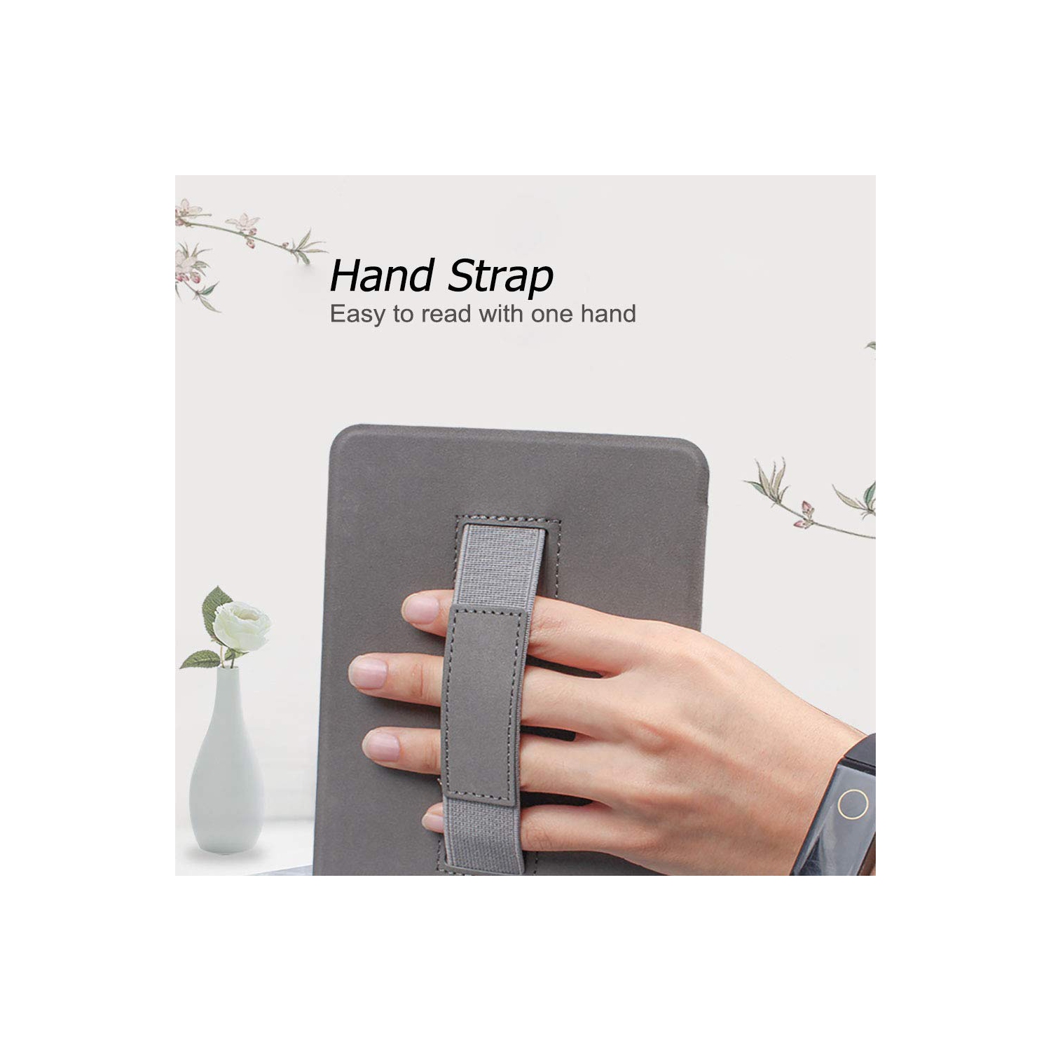 Case for 6'' Kindle Paperwhite 10th Generation - 2018 Release with Hand Strap & Auto Sleep/Wake, Slim PU Leather Protective Shell Cover for Kindle