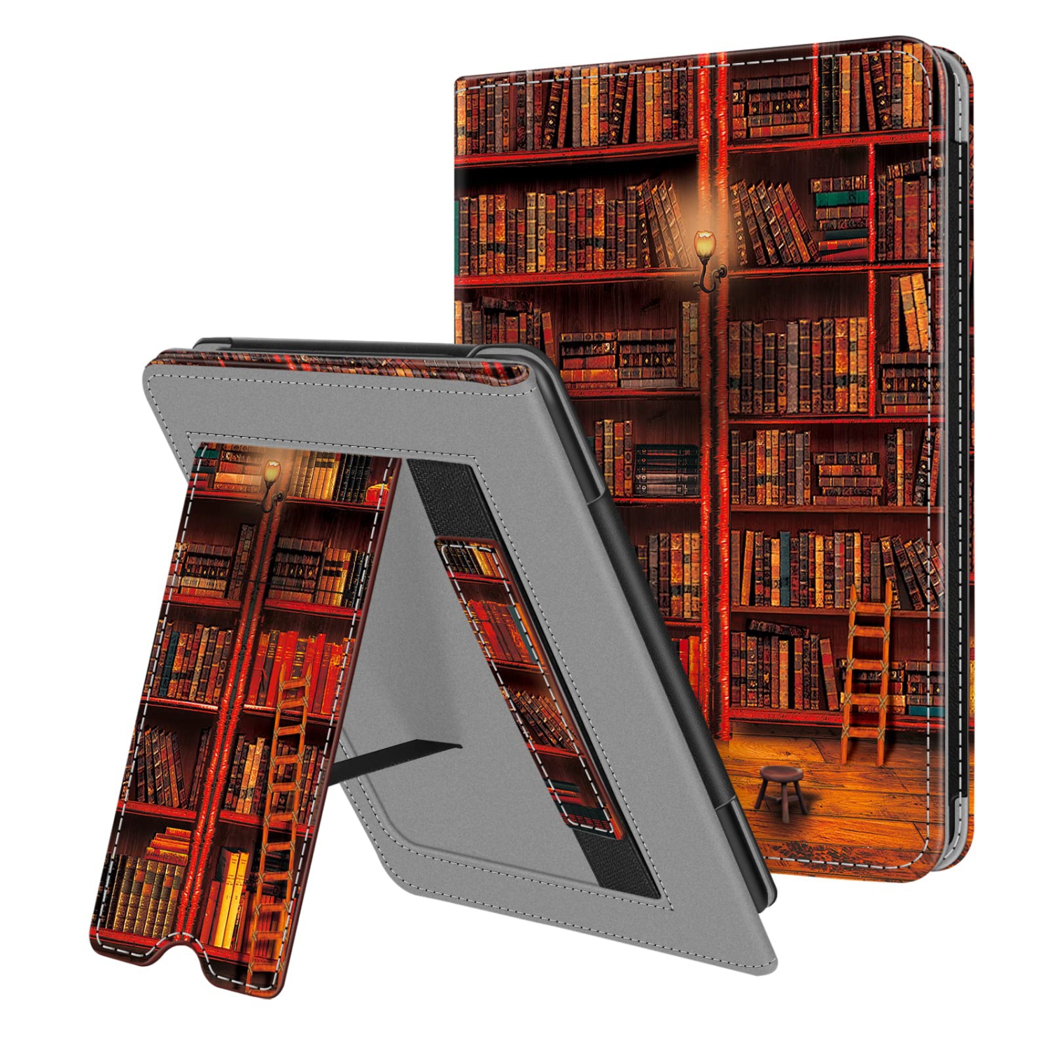 Stand Case for 6.8" Kindle Paperwhite and Kindle Paperwhite Signature Edition - Premium PU Leather Sleeve Cover with Card Slot and Hand Strap