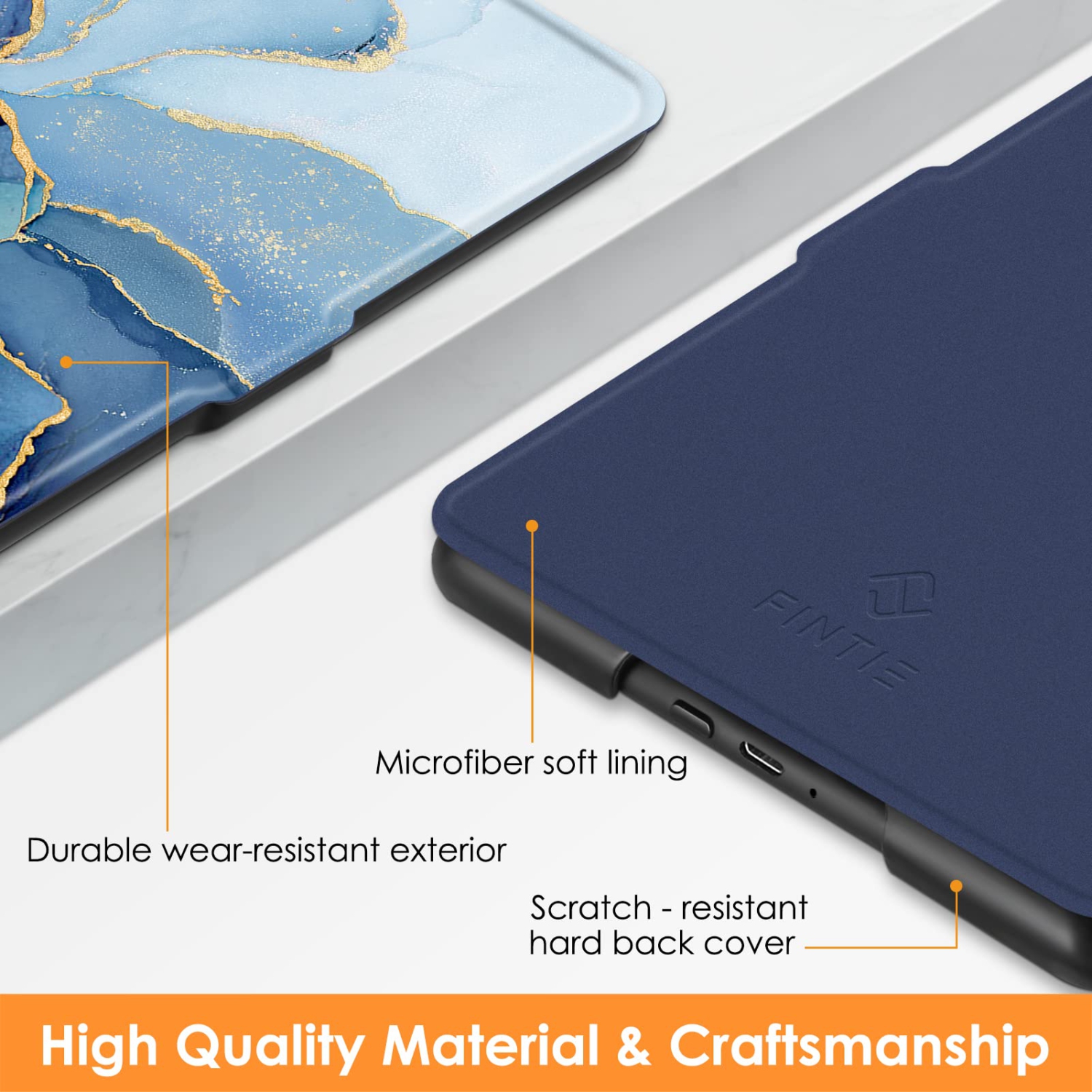 Slimshell Case for 6.8" Kindle Paperwhite and Kindle Paperwhite Signature Edition - Premium Lightweight PU Leather Cover with Auto Sleep/Wake (Ocean