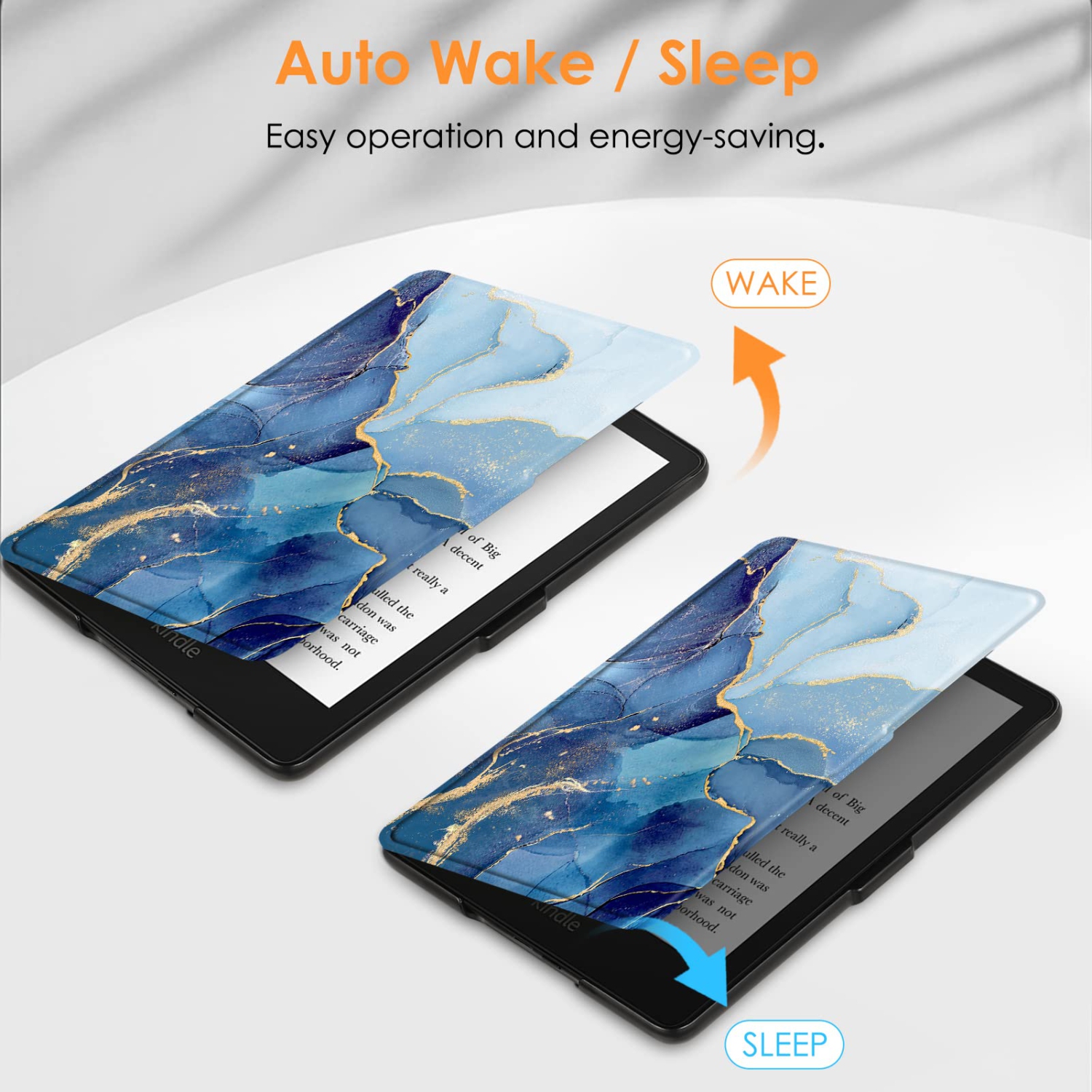 Slimshell Case for 6.8" Kindle Paperwhite and Kindle Paperwhite Signature Edition - Premium Lightweight PU Leather Cover with Auto Sleep/Wake (Ocean