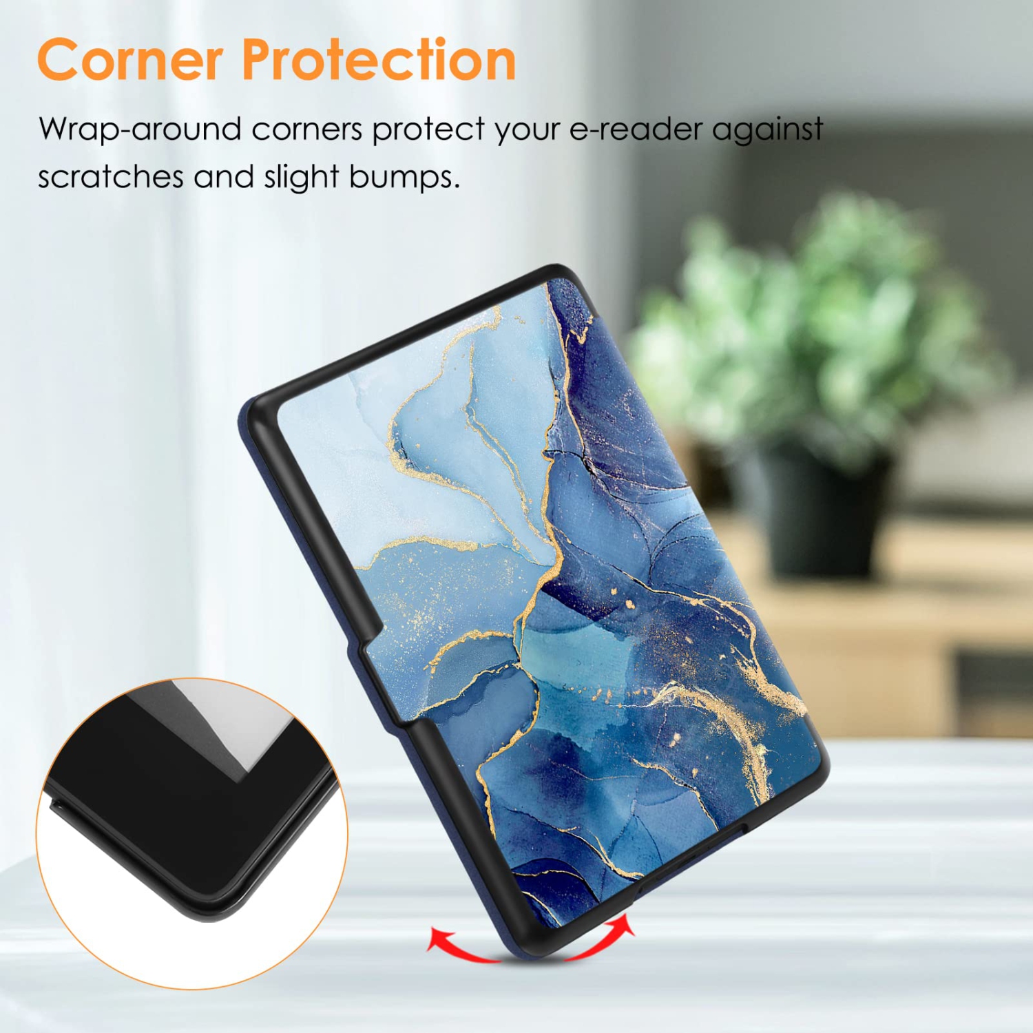 Slimshell Case for 6.8" Kindle Paperwhite and Kindle Paperwhite Signature Edition - Premium Lightweight PU Leather Cover with Auto Sleep/Wake (Ocean