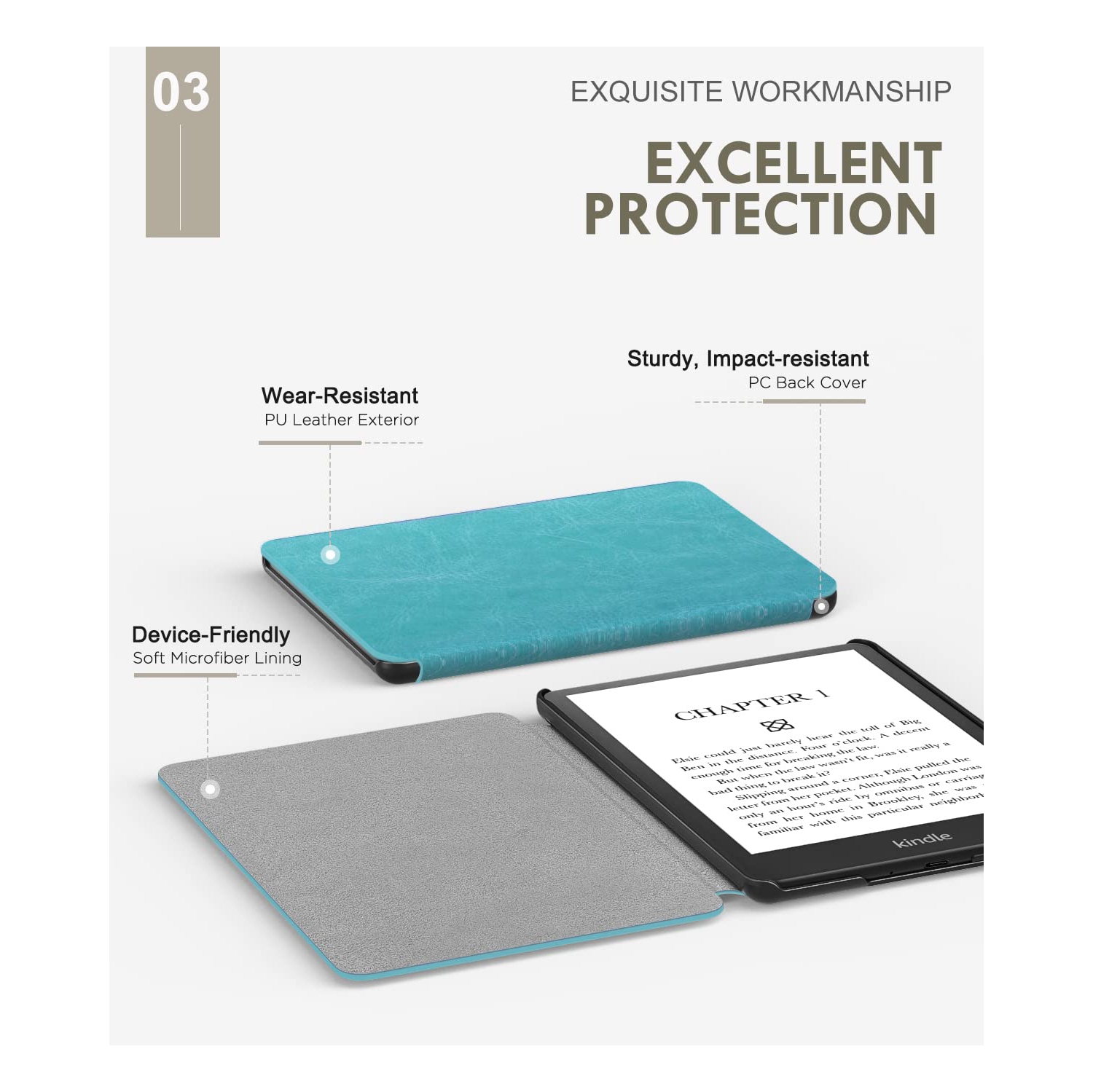 Case for 6.8" Kindle Paperwhite and Kindle Paperwhite Signature Edition, Light Shell Cover with Auto Wake/Sleep for Kindle Paperwhite 2021 E-Reader,