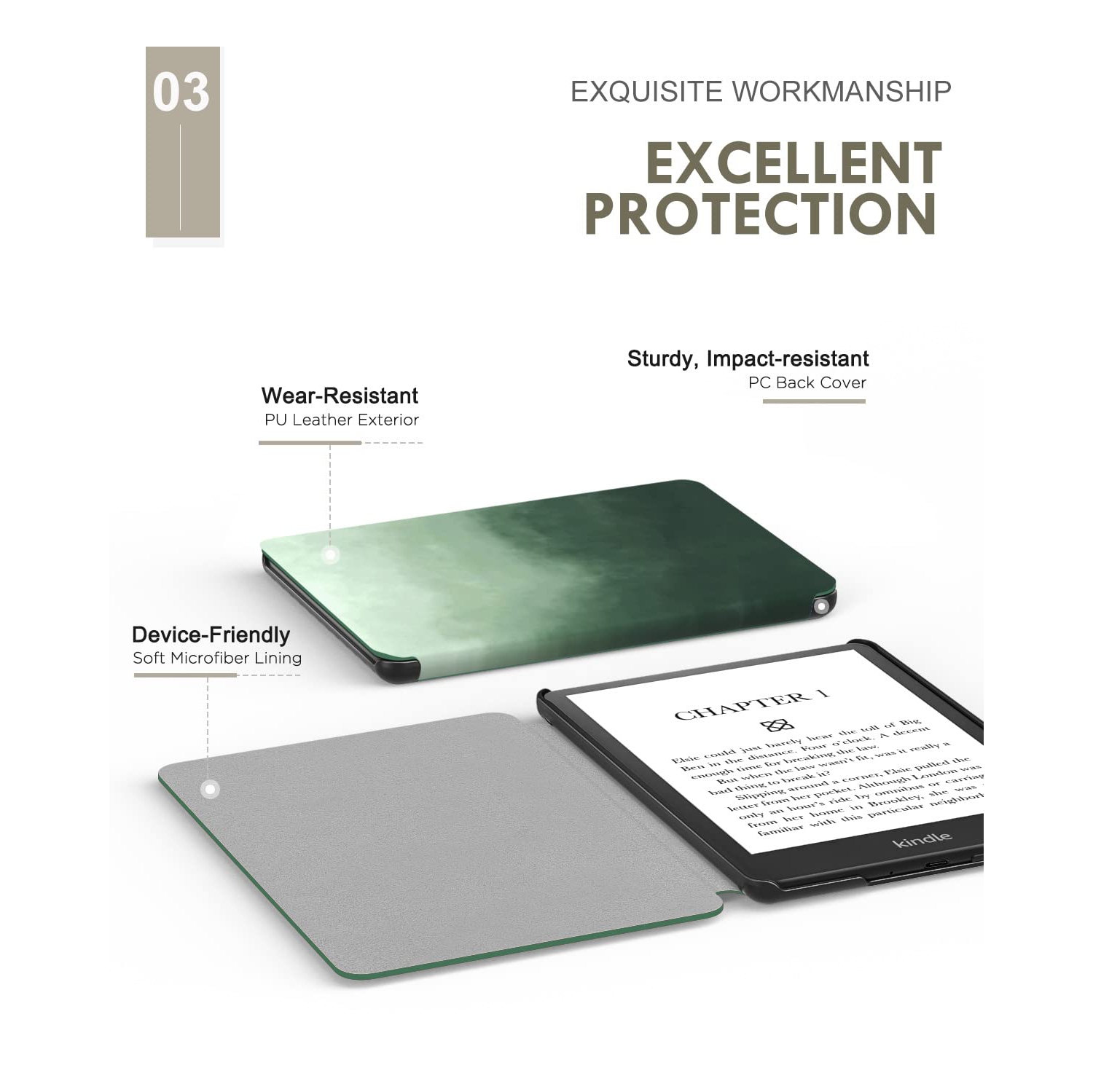 Protective Case for 6.8" Kindle Paperwhite 2021, Slim PU Leather Light Shell Cover with Auto Wake/Sleep Function for Kindle Paperwhite 2021 E-Reader,