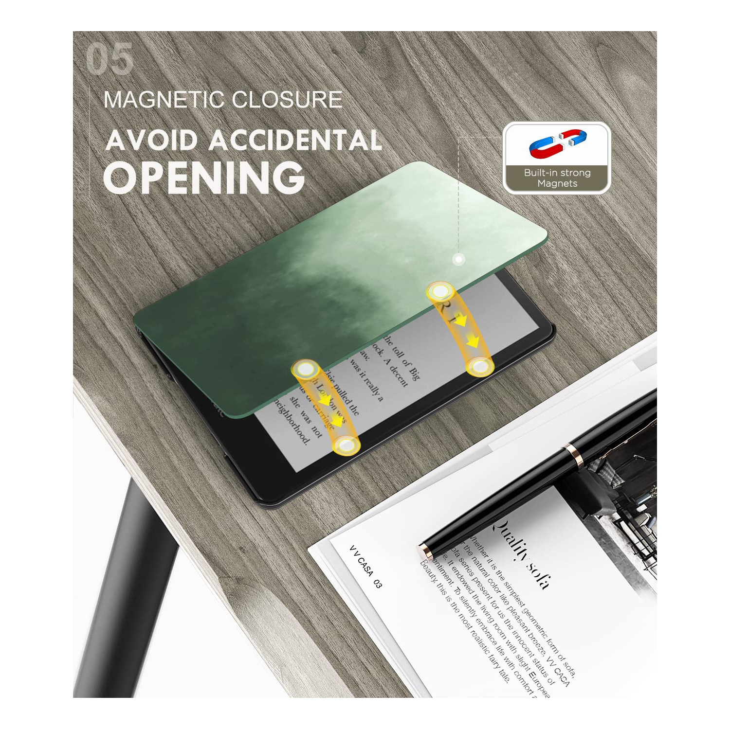 Protective Case for 6.8" Kindle Paperwhite 2021, Slim PU Leather Light Shell Cover with Auto Wake/Sleep Function for Kindle Paperwhite 2021 E-Reader,