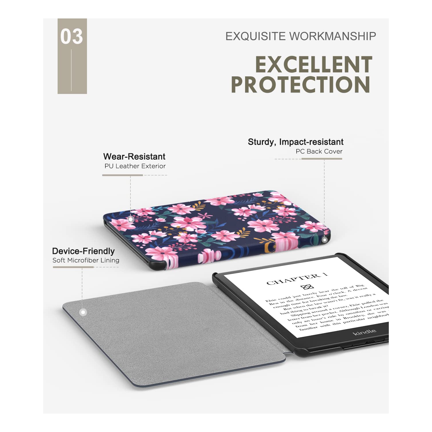 Case for 6.8" Kindle Paperwhite and Kindle Paperwhite Signature Edition, Light Shell Cover with Auto Wake/Sleep for Kindle Paperwhite 2021 E-Reader,