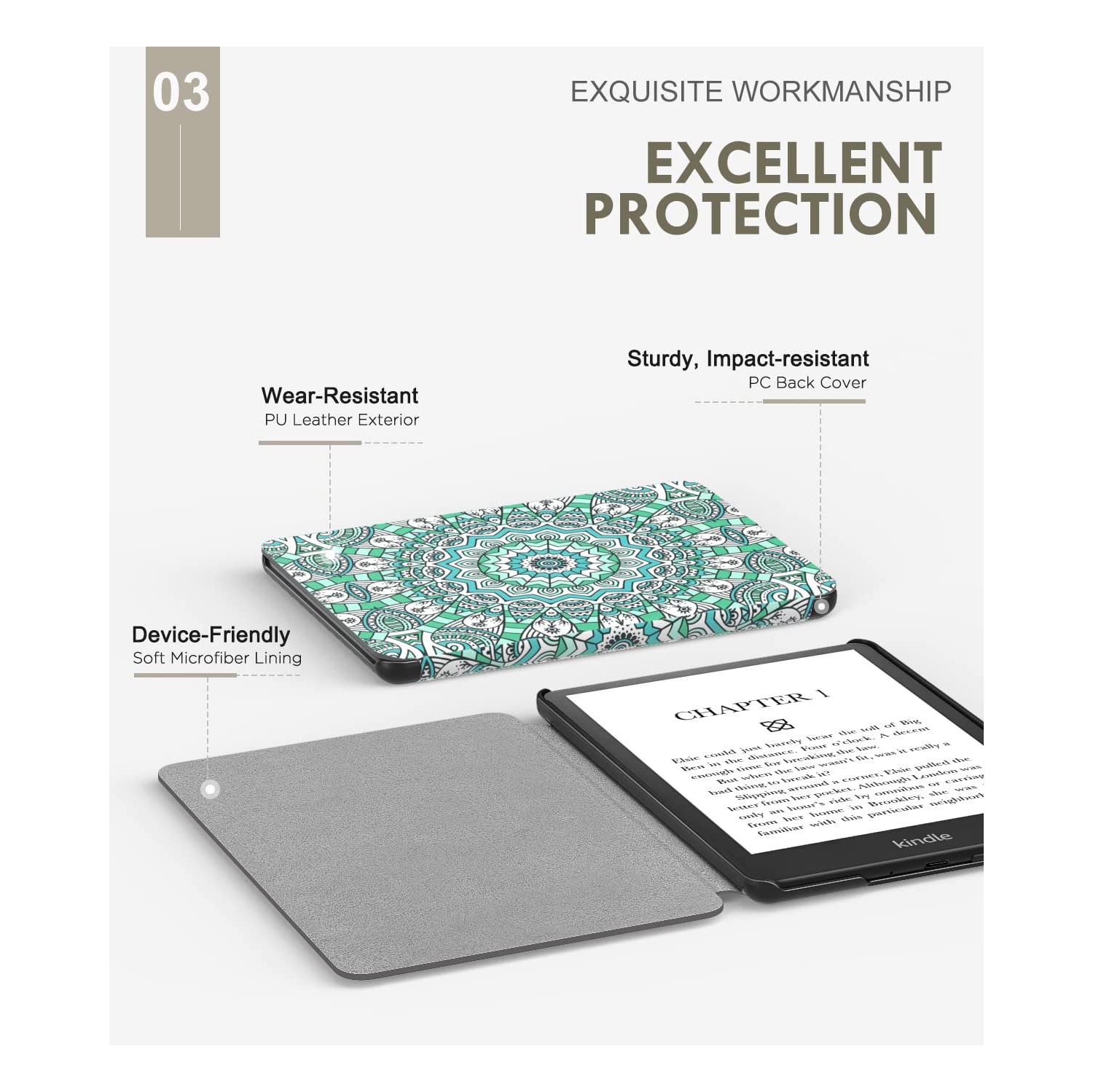 Case for 6.8" Kindle Paperwhite and Kindle Paperwhite Signature Edition, Light Shell Cover with Auto Wake/Sleep for Kindle Paperwhite 2021 E-Reader,